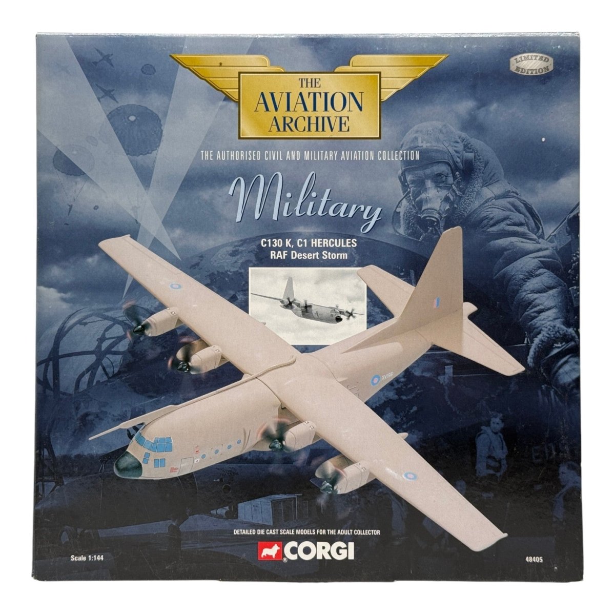 Corgi Aviation 48405 1:144 C130 K C1 Hercules RAF Desert Storm - Corgi
