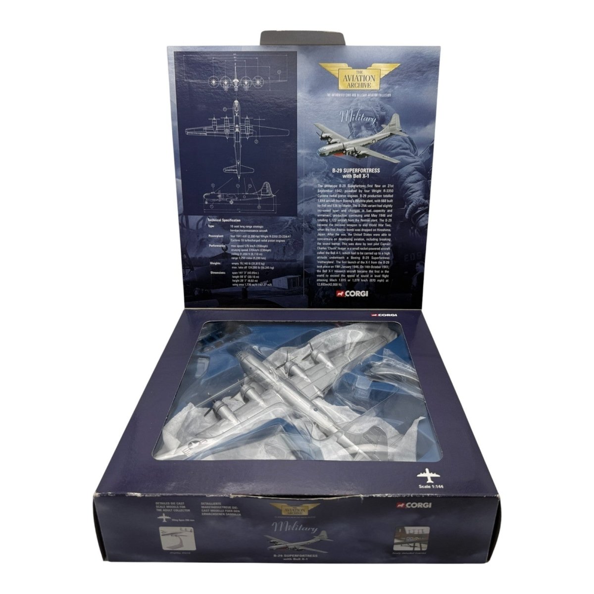 Corgi Aviation 48903 1:144 Boeing B29 Super Fortress With Bell X - 1 Diecast Model - Corgi