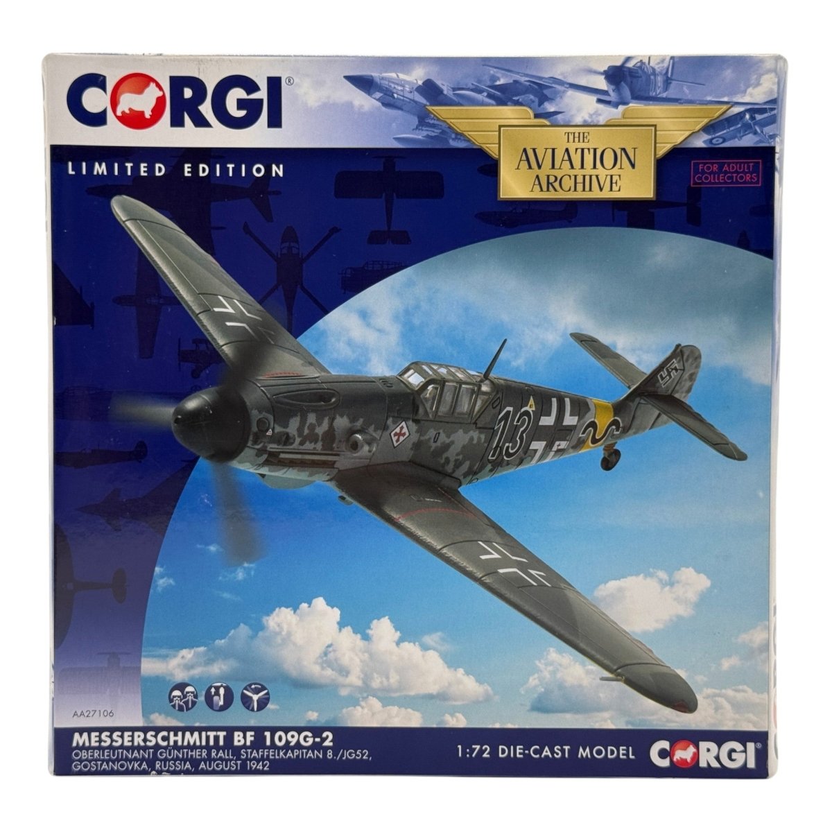 Corgi Aviation AA27106 1:72 Messerschmitt Bf 109G-2 Gunther Rall 8./JG 52 - Corgi
