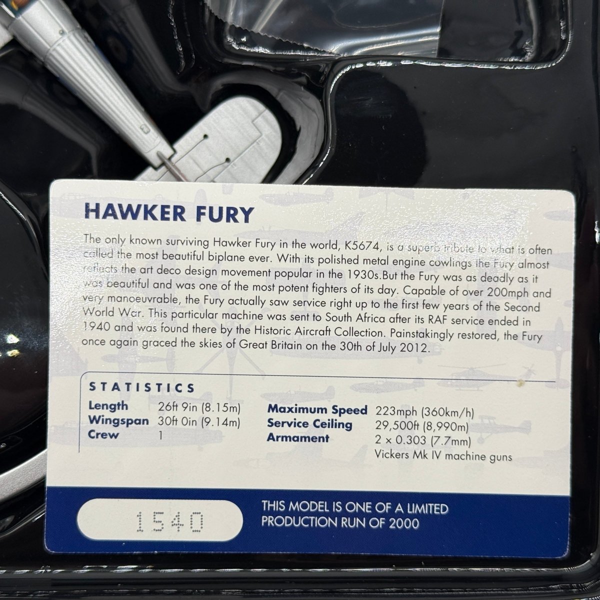 Corgi Aviation AA27301 1:72 Hawker Fury Mk I Historic Aircraft K5674 - Corgi