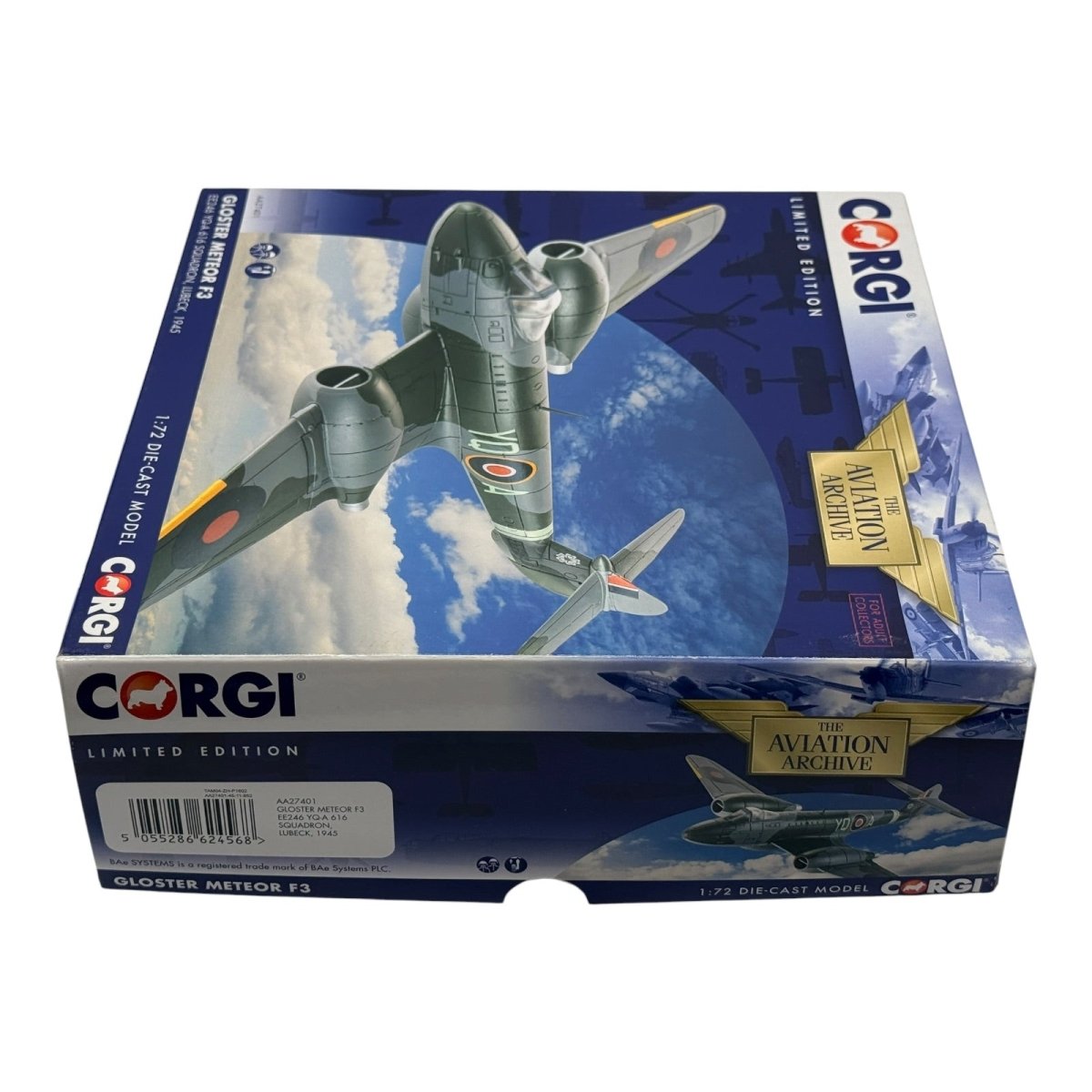 Corgi Aviation AA27401 1:72 Gloster Meteor F.Mk 3 No.616 Sqn EE246 1945 - Corgi
