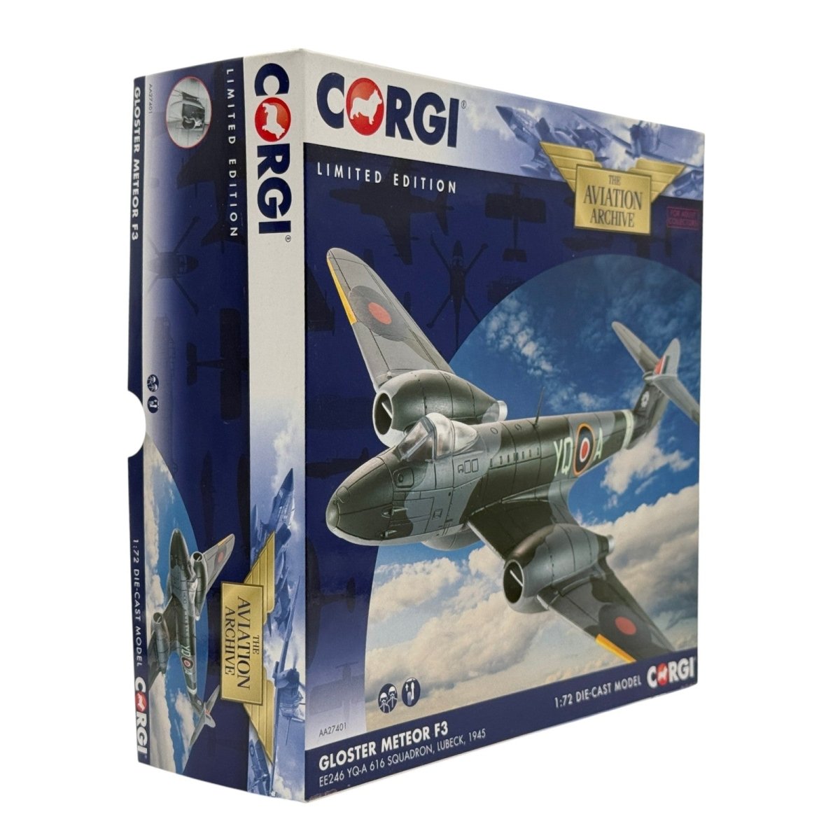 Corgi Aviation AA27401 1:72 Gloster Meteor F.Mk 3 No.616 Sqn EE246 1945 - Corgi