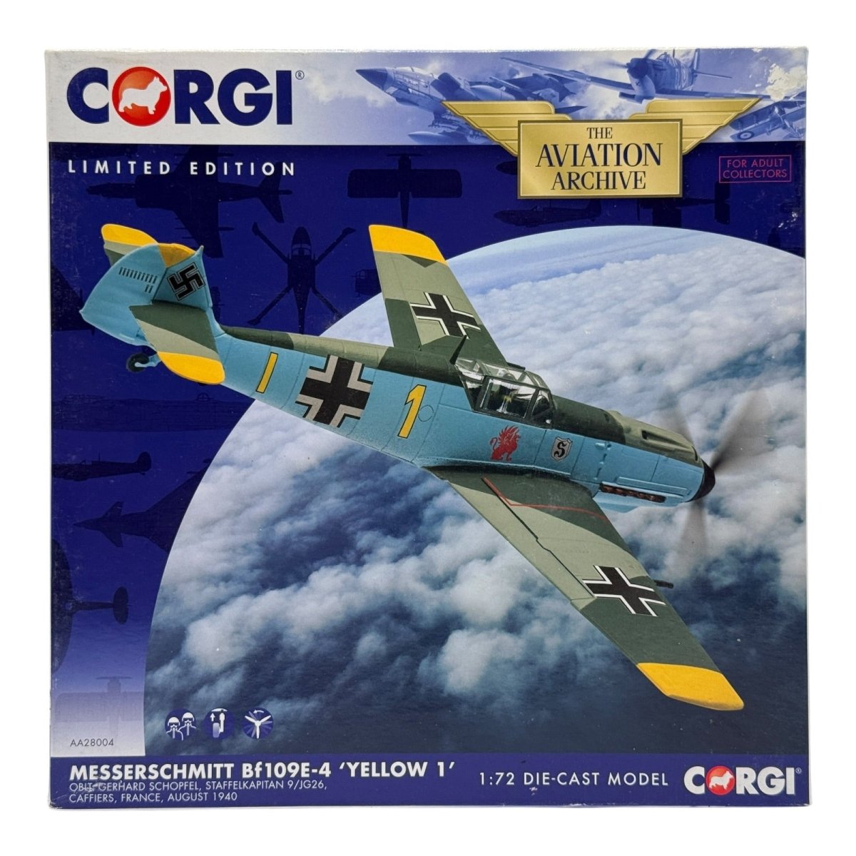 Corgi Aviation AA28004 1:72 Messerschmitt Bf 109E Yellow 1 JG 26 BoB 1940 - Corgi