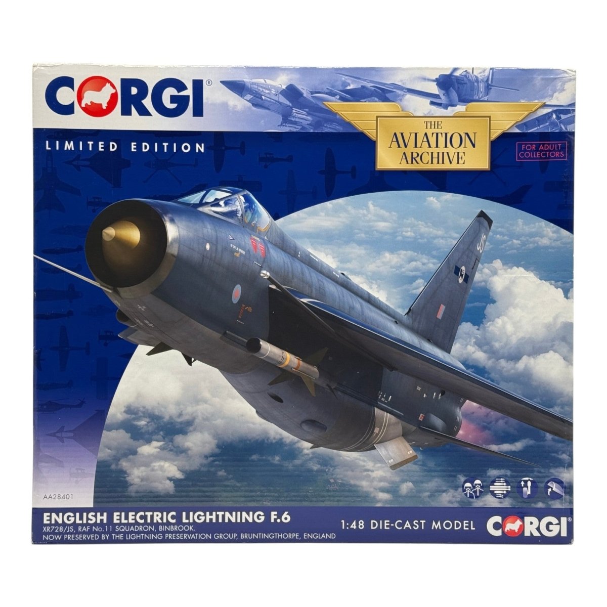 Corgi Aviation AA28401 1:48 Lightning F.Mk 6 XR728 LPG - Corgi