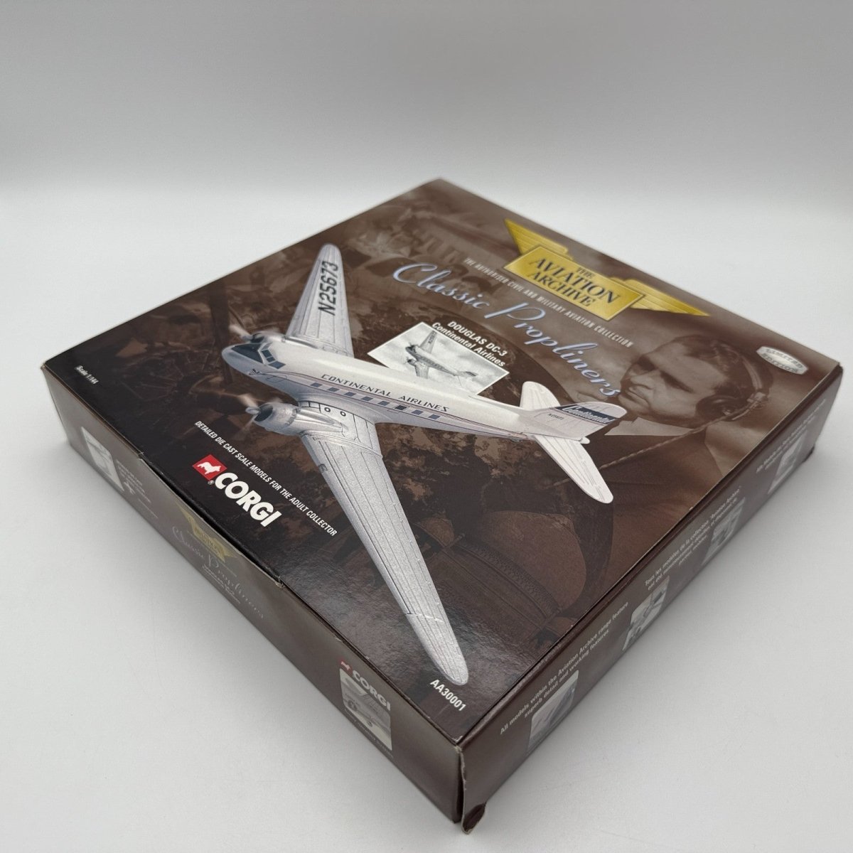 Corgi Aviation AA30001 1:144 Douglas DC - 3 Continental Airlines Diecast Model - Corgi