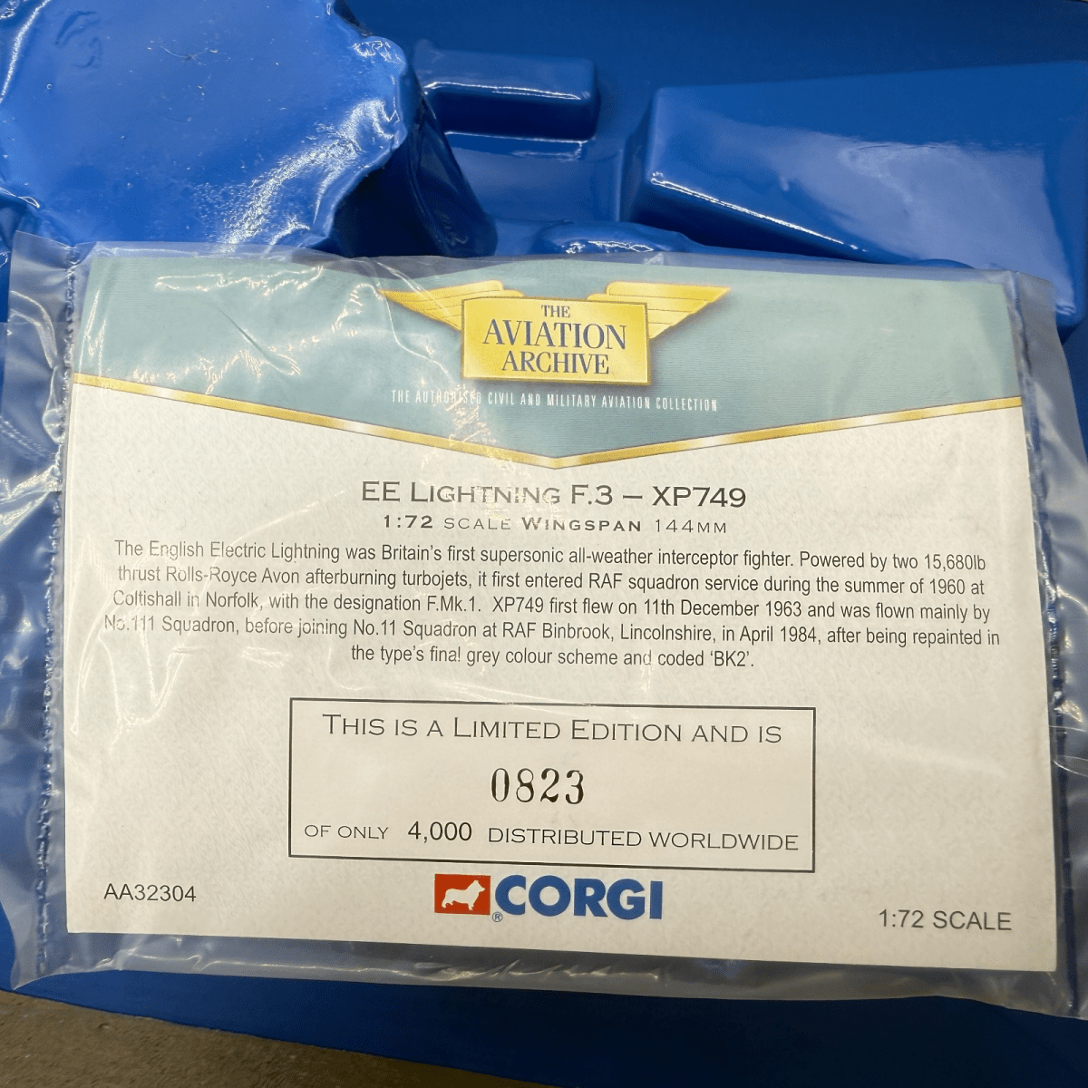 Corgi Aviation AA32304 1:72 English Electric Lightning F.3 XP749, 11 Sqn 1984 - Corgi