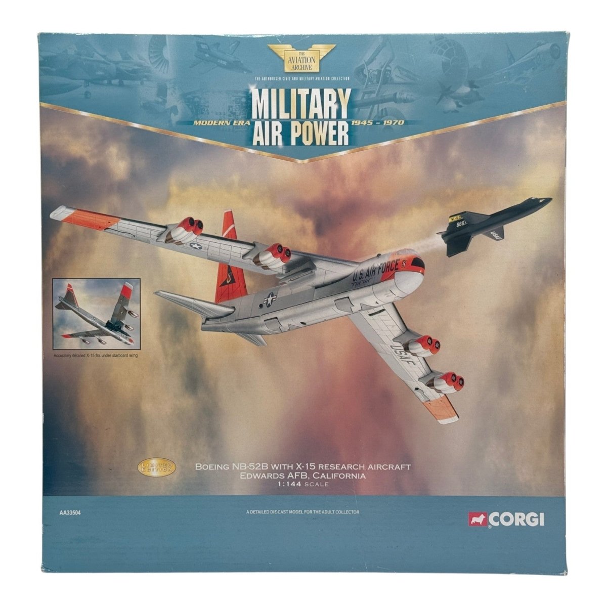 Corgi Aviation AA33504 1:144 B - 52 with X - 15 Edwards AFB - Corgi