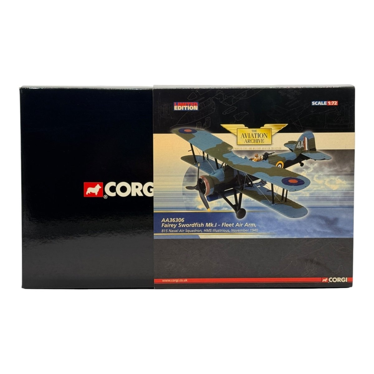 Corgi Aviation AA36306 1:72 Fairey Swordfish Mk I No.815 NAS Illustrious 1940 - Corgi