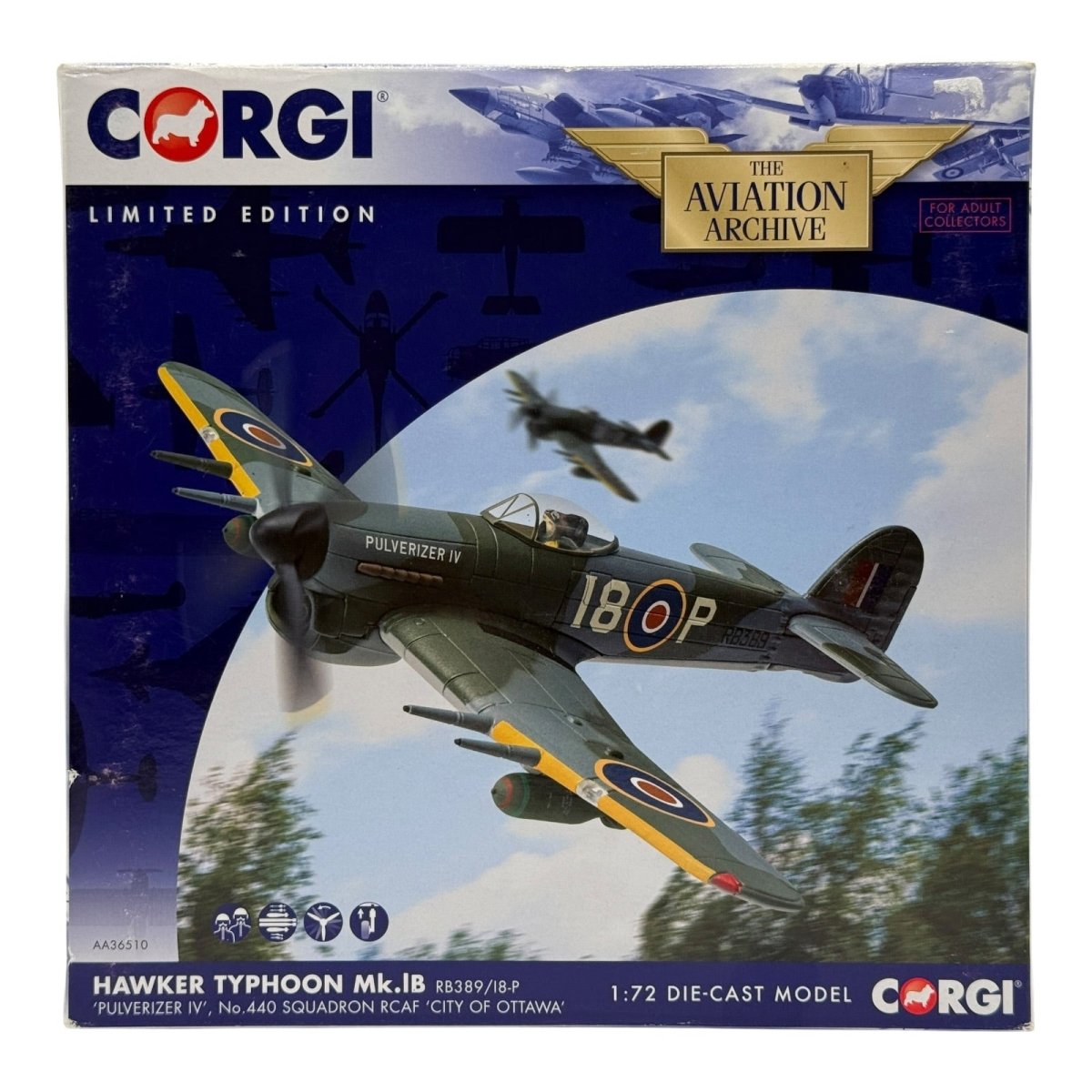 Corgi Aviation AA36512 1:72 Hawker Typhoon Mk I RAF 245 Sqn - The Collectables Vault