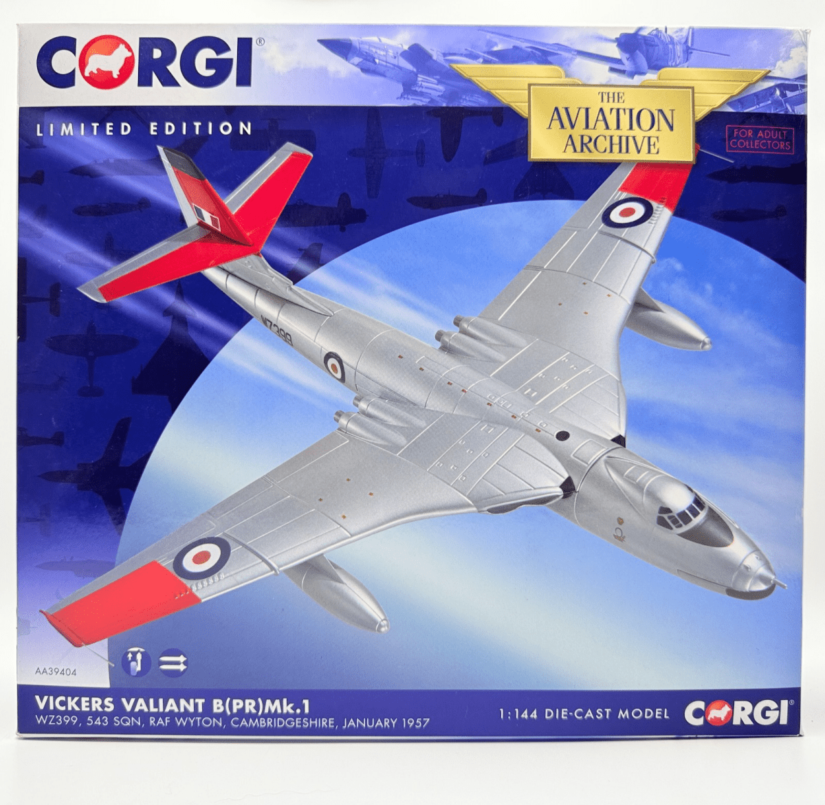 Corgi Aviation AA39404 1:114 Vickers Valiant B(PR)MK.1, 543 Sqn RAF Wyton FAULTS - Corgi