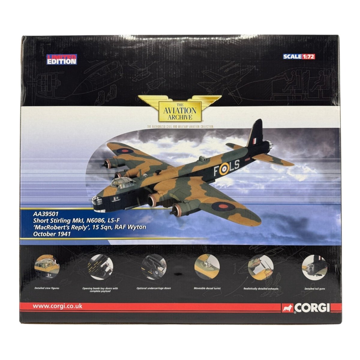 Corgi Aviation AA39501 1:72 Stirling B.Mk I 'MacRoberts Reply' - Corgi