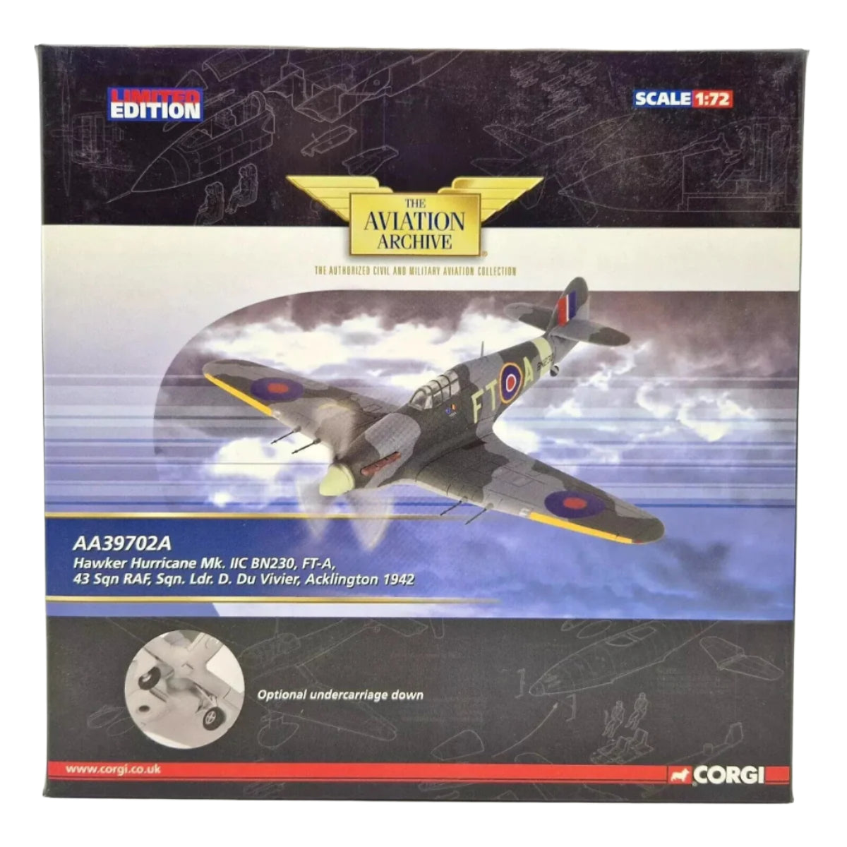 Corgi Aviation Archive 1:72 Hawker Hurricane Mk. IICBN230 FT - A 43 Sqn RAF AA39702A - Corgi