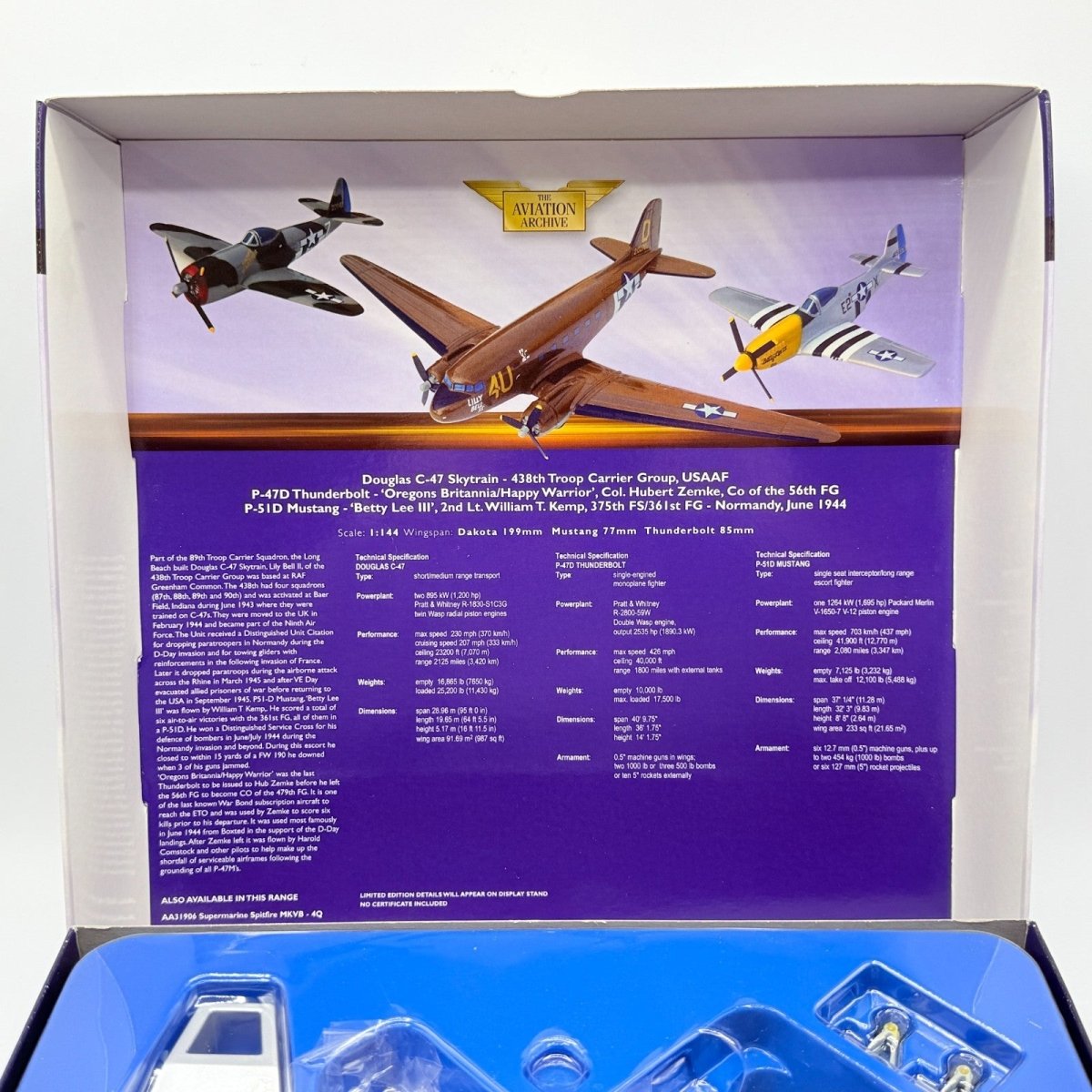 Corgi Aviation AA99148 1:144 C - 47, P - 47D, P - 51D 60th Anniversary Aircraft Set - Corgi