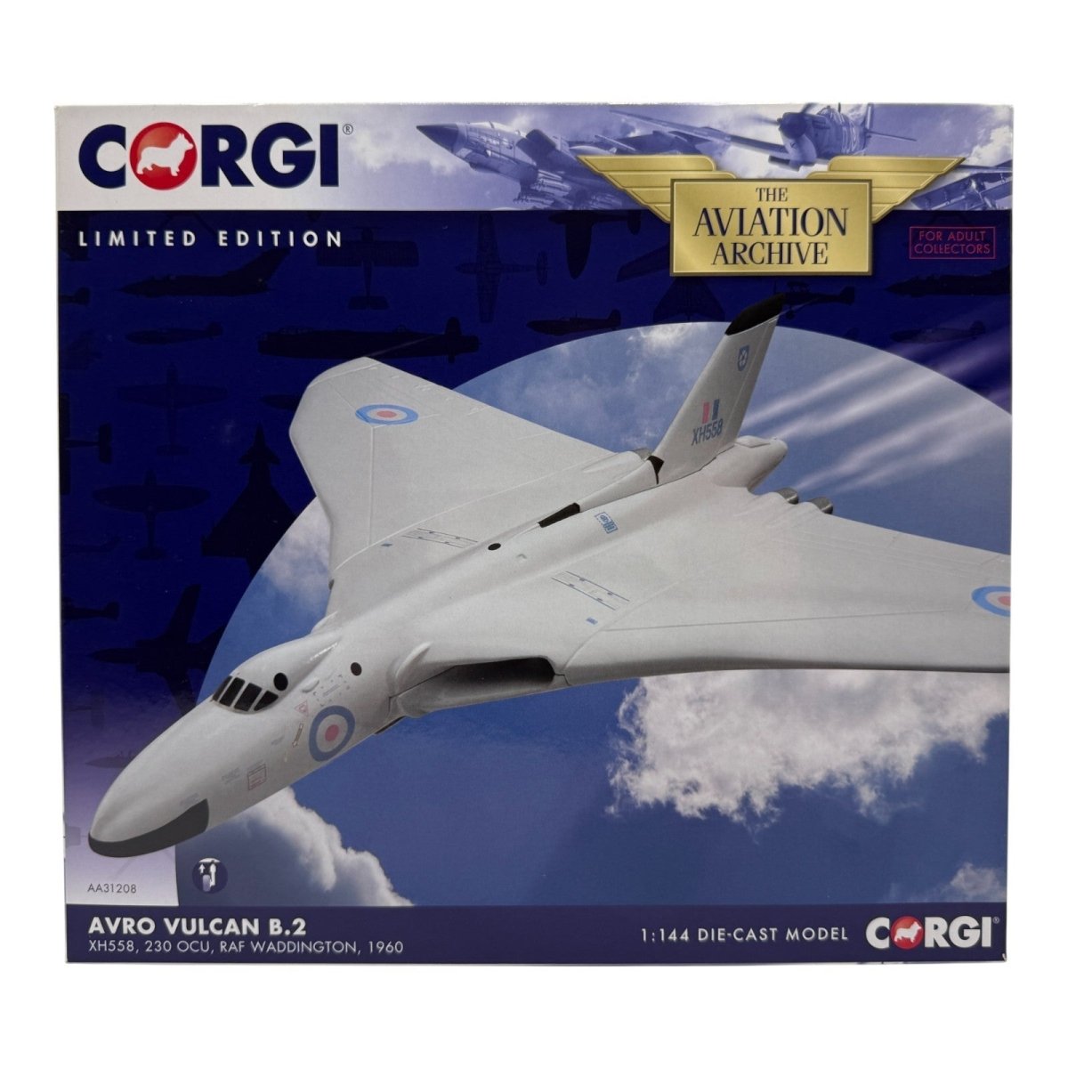Corgi Aviation Archive 1:144 AA31208 Vulcan B.2 XH558, 230 OCU, RAF Waddington - Corgi