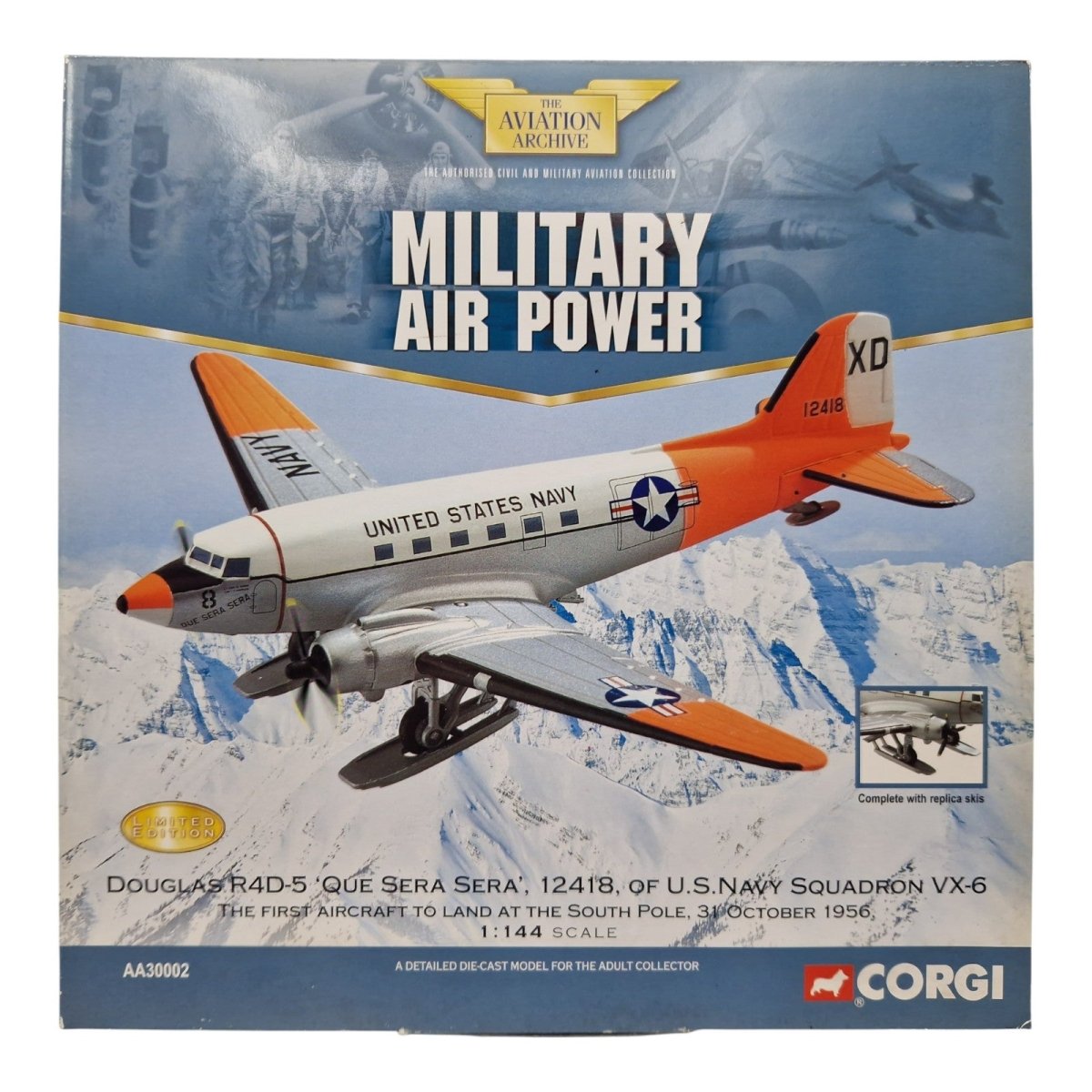 Corgi Aviation Archive 1:144 Douglas R4D - 5 'Que Sera Sera' US Navy AA30002 - Corgi