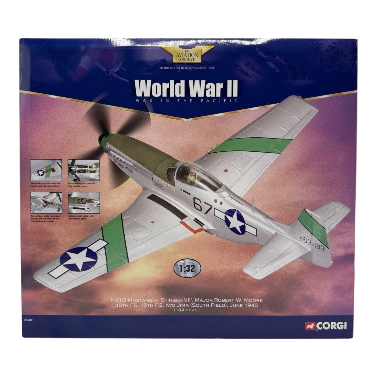Corgi Aviation Archive 1:32 AA34401 P - 51D Mustang 'Stinger VII' Major Robert W - Corgi