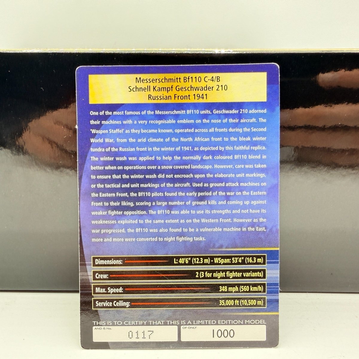 Corgi Aviation Archive 1:72 AA38506 Bf110 C - 4/B SKG210 Russian Front 1941 - Corgi