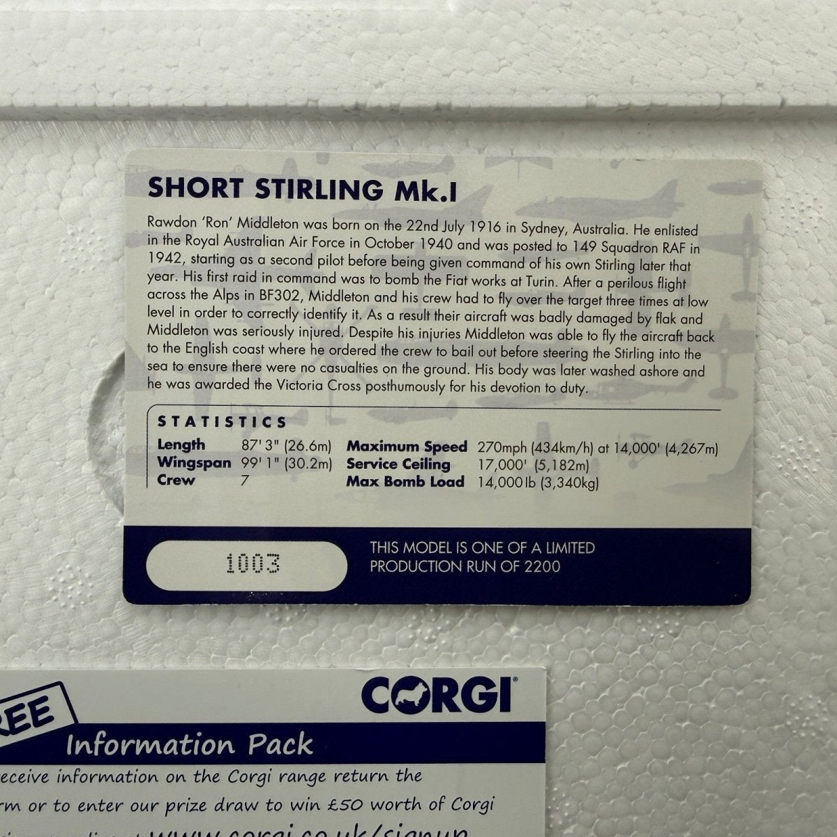 Corgi Aviation Archive 1:72 AA39502 Short Stirling MKI, F/Sgt Middleton - Corgi