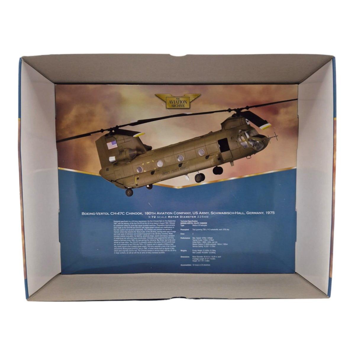 Corgi Aviation Archive 1:72 Boeing CH - 47C Chinook US Army 180th Aviation Company AA34201 - Corgi