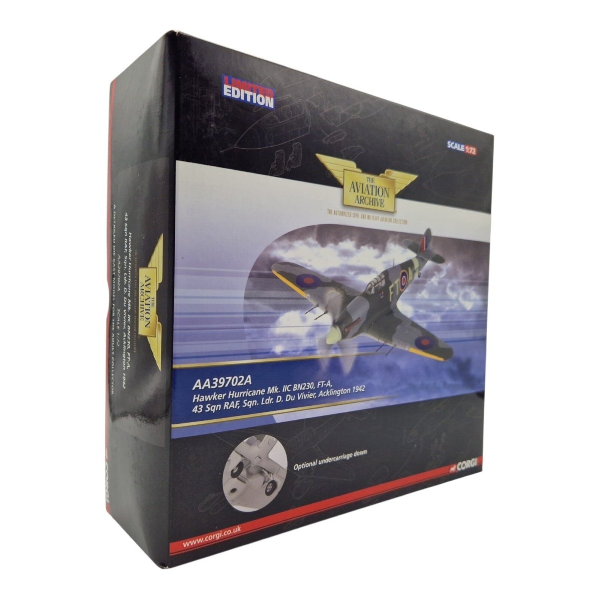 Corgi Aviation Archive 1:72 Hurricane MK.IIC, 43 Sqn RAF, Diecast Model AA39702A - Corgi