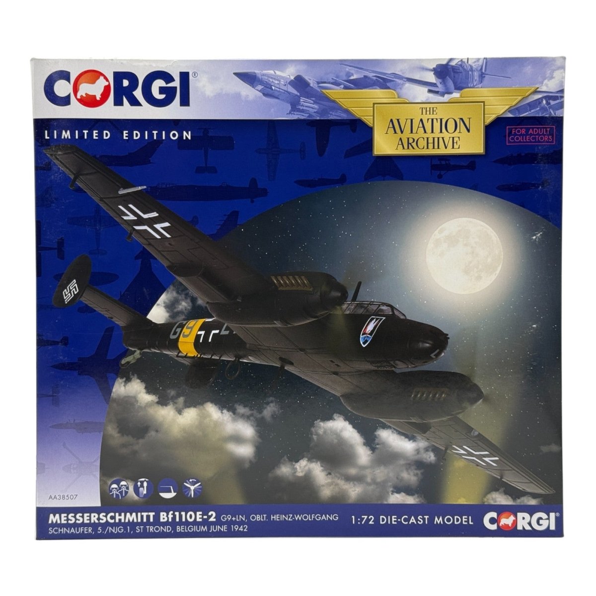 Corgi Aviation Archive 1:72 Messerschmitt Bf110E - 2, Belgium June 1942, AA38507 - Corgi