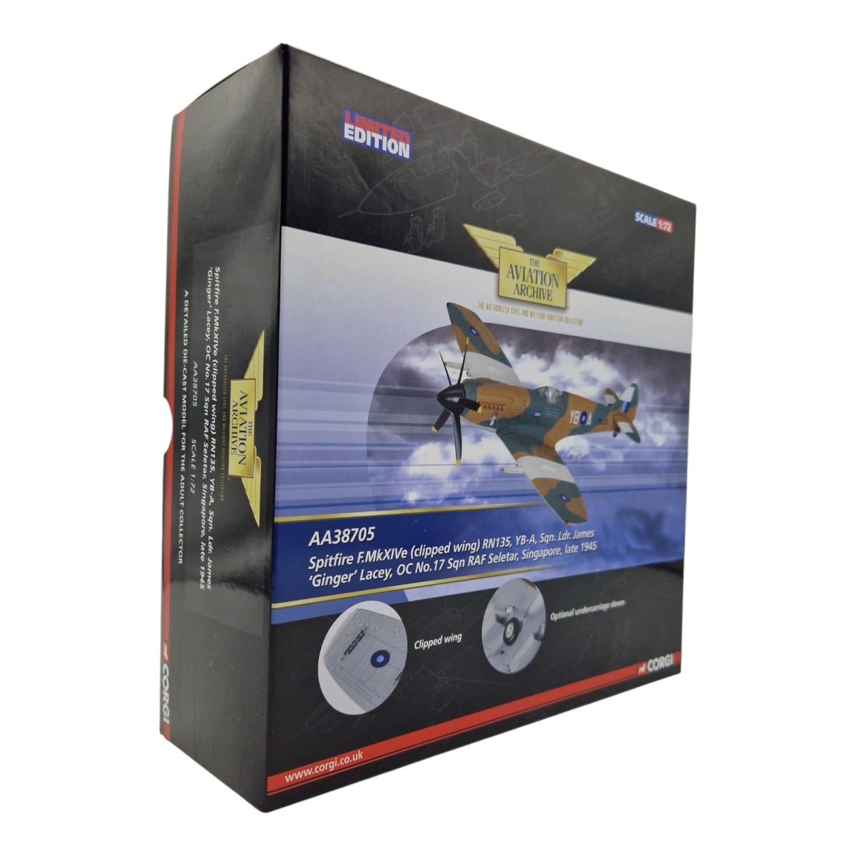 Corgi Aviation Archive 1:72 Spitfire F.MKXIVe, No.17 Sqn Singapore AA38705 - Corgi