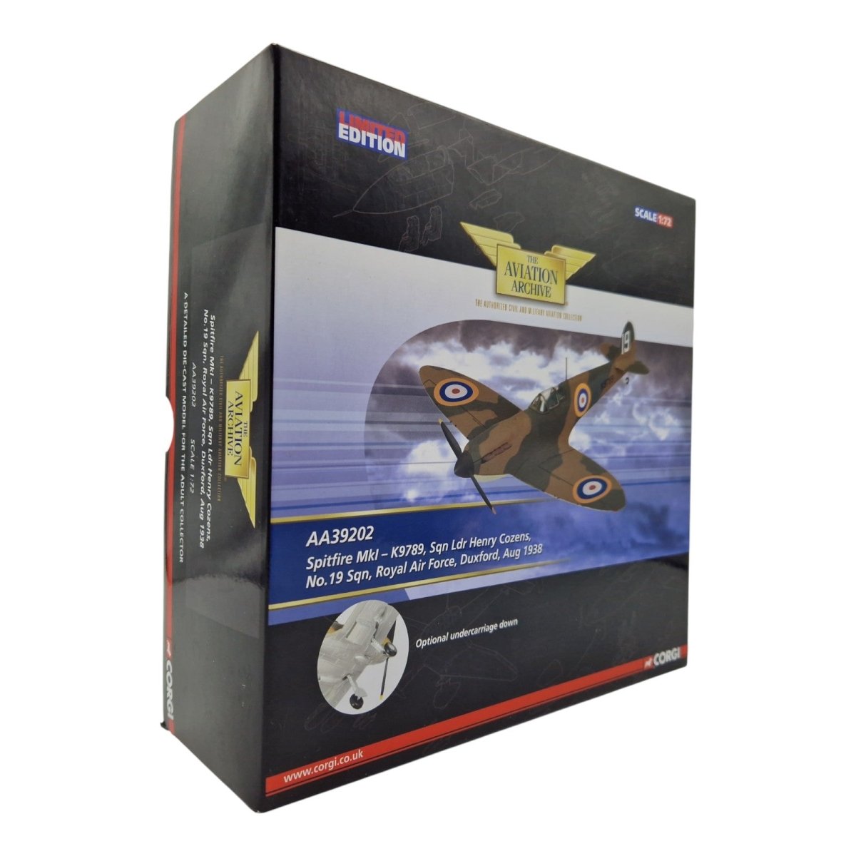 Corgi Aviation Archive 1:72 Spitfire MK1, Sqn Ldr Henry Cozens AA39202 - Corgi