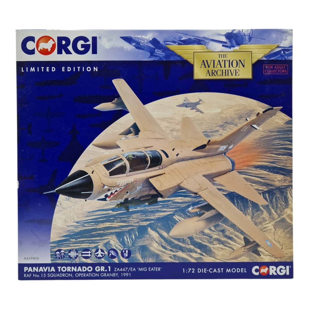 Corgi Aviation Archive 1:72 Tornado 'Mig Eater' RAF No.15 Sqn AA39806 - Corgi