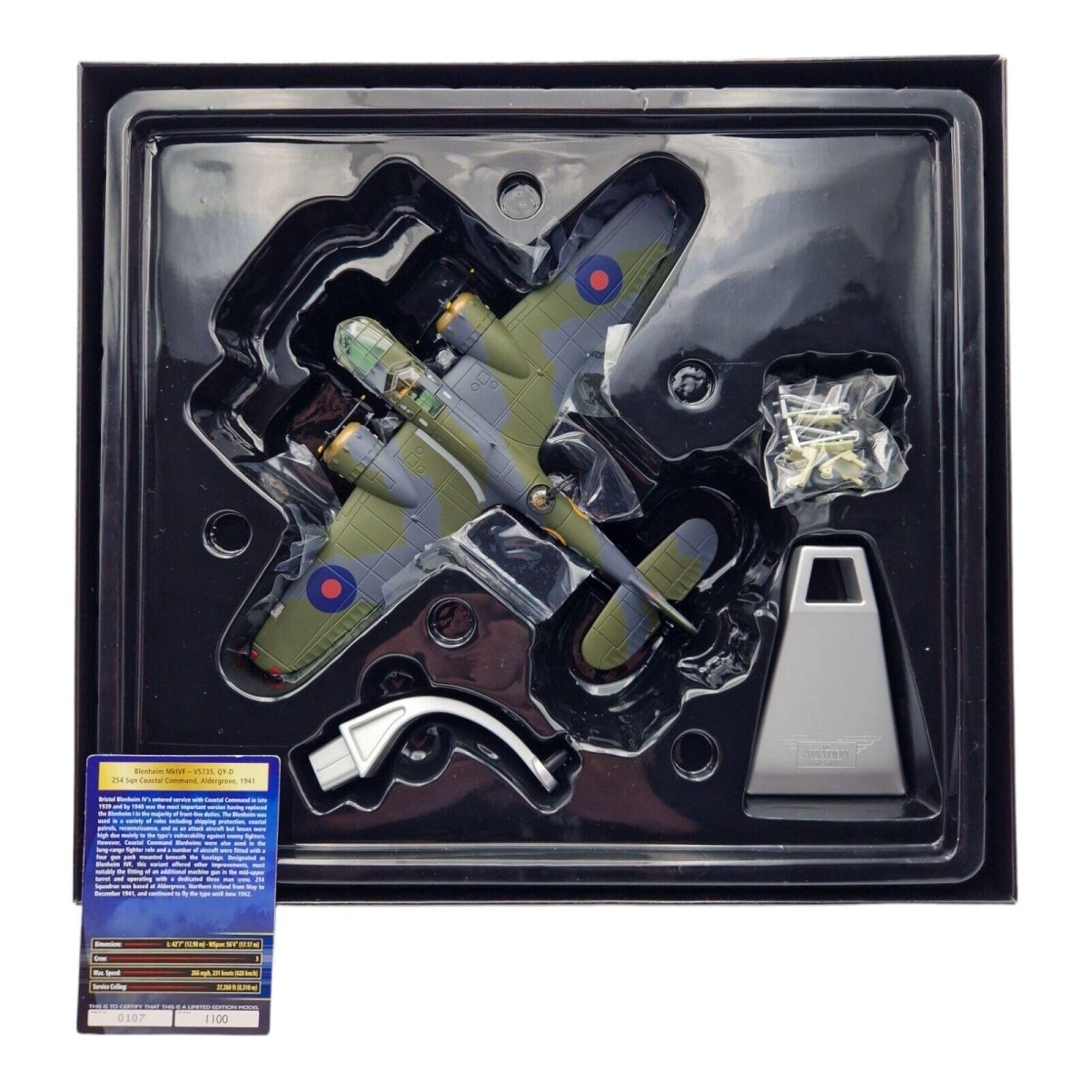 Corgi Aviation Archive 1:72 Bristol Blenheim MkIVF 254 Sqn Coastal Command 1941 AA38405 - Corgi