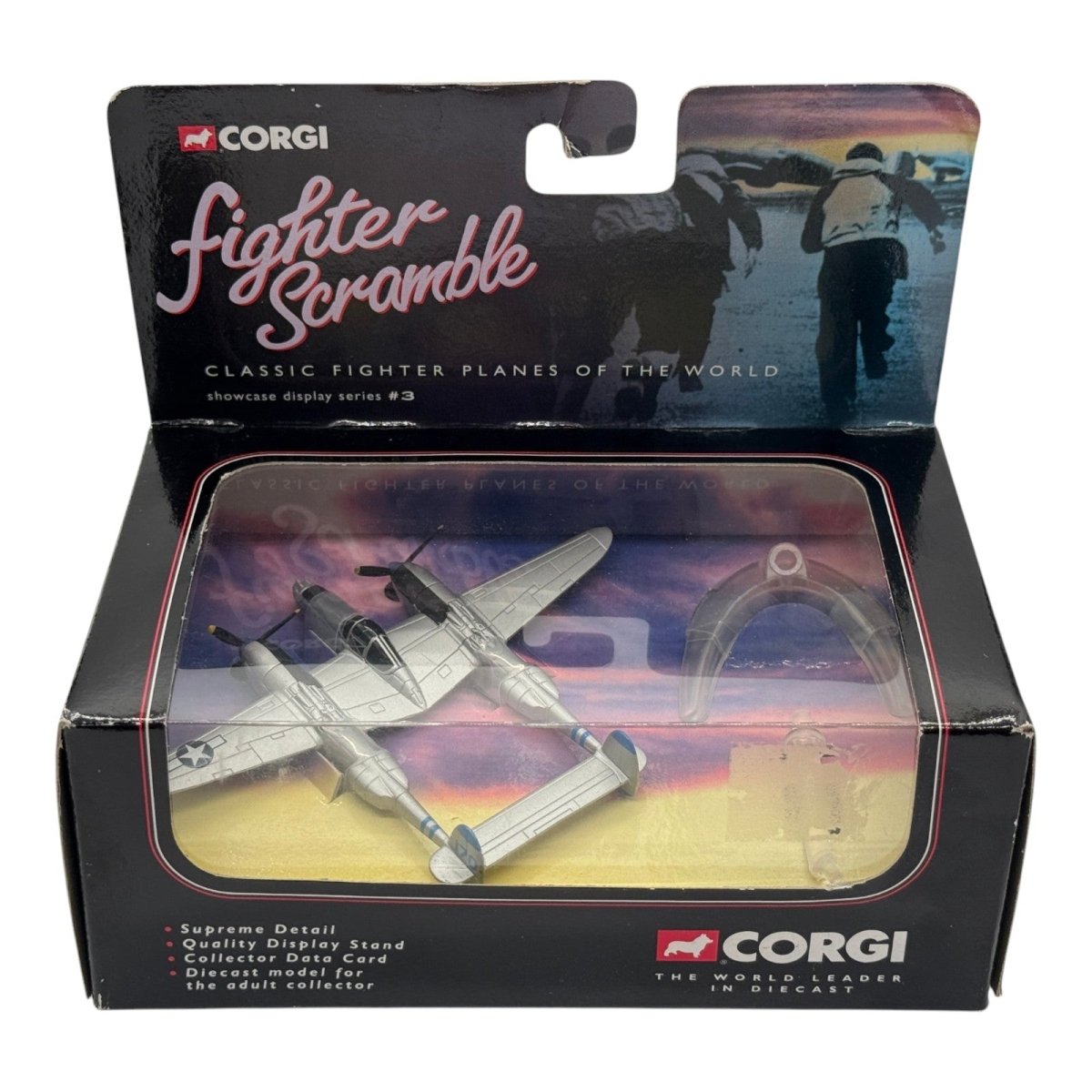 Corgi CS90021 1:147 Lockheed P-38J Lightning Little Eva 433rd FS 475th FG Calvin Wire WWII - Corgi