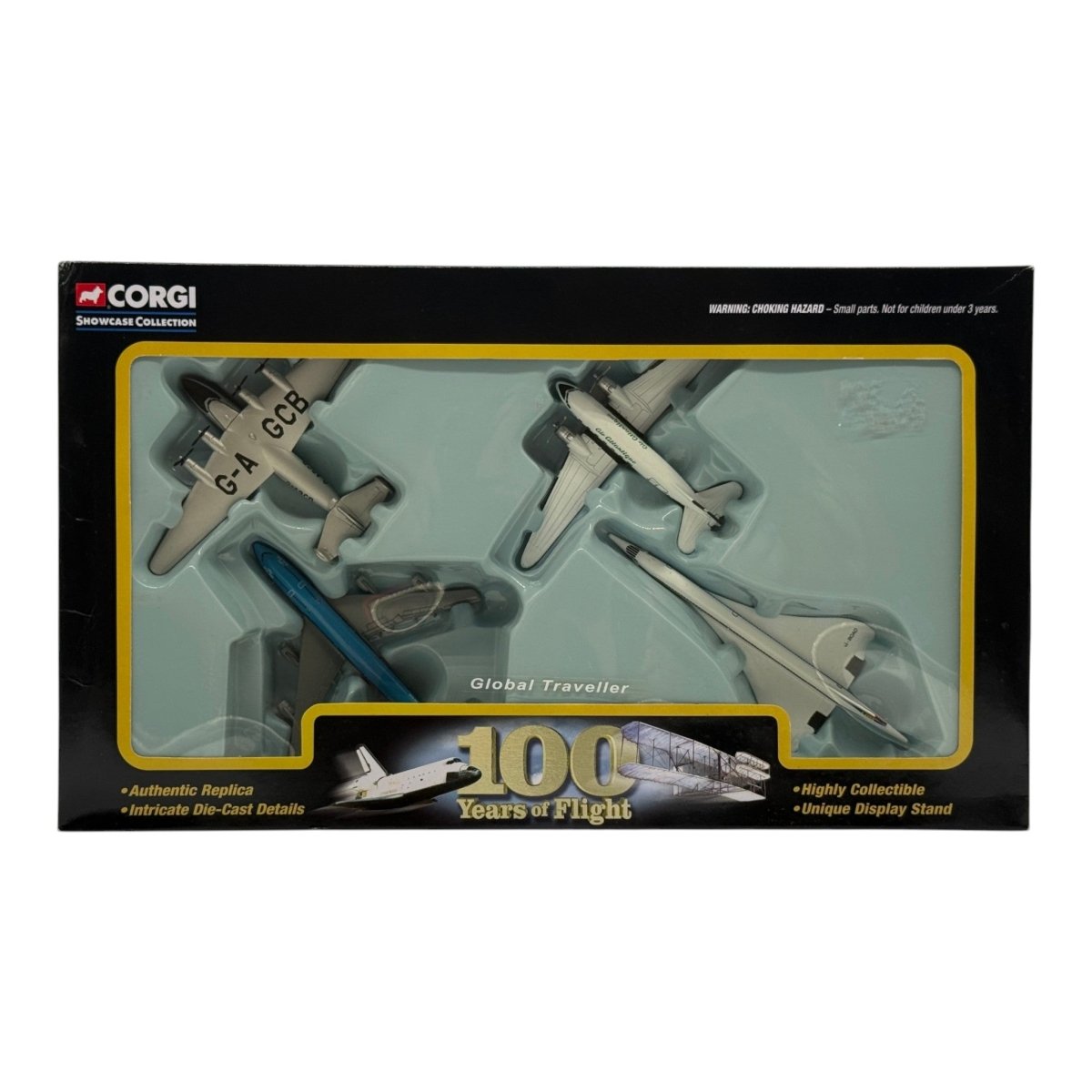 Corgi CSCA13004 100 Years of Flight Global Traveller Dakota Boeing Clipper 747 Jumbo Jet Concorde 4-Piece Set - Corgi