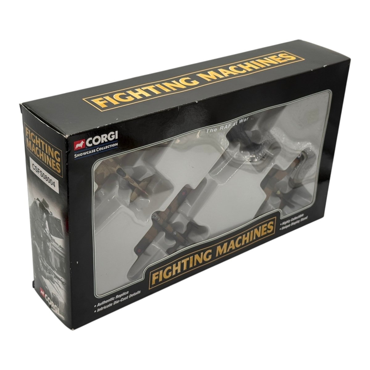 Corgi CSFS08004 Fighting Machines The RAF at War Spitfire Hurricane Lancaster Tiger Moth 4-Aircraft Set - Corgi