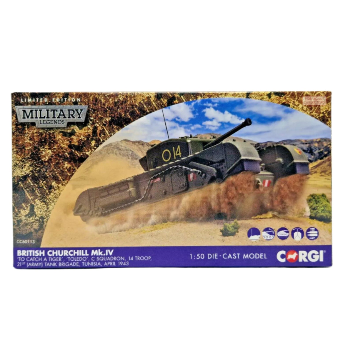 Corgi 1:50 British Churchill Mk.IV Tank 'To Catch a Tiger' Diecast CC60113 - Corgi
