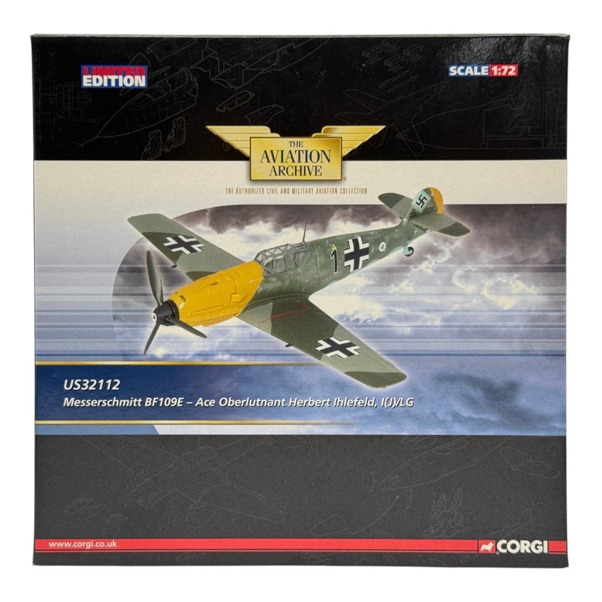Corgi US32112 1:72 Messerschmitt Bf 109E Luftwaffe I./LG 2 Herbert Ihlefeld - Corgi