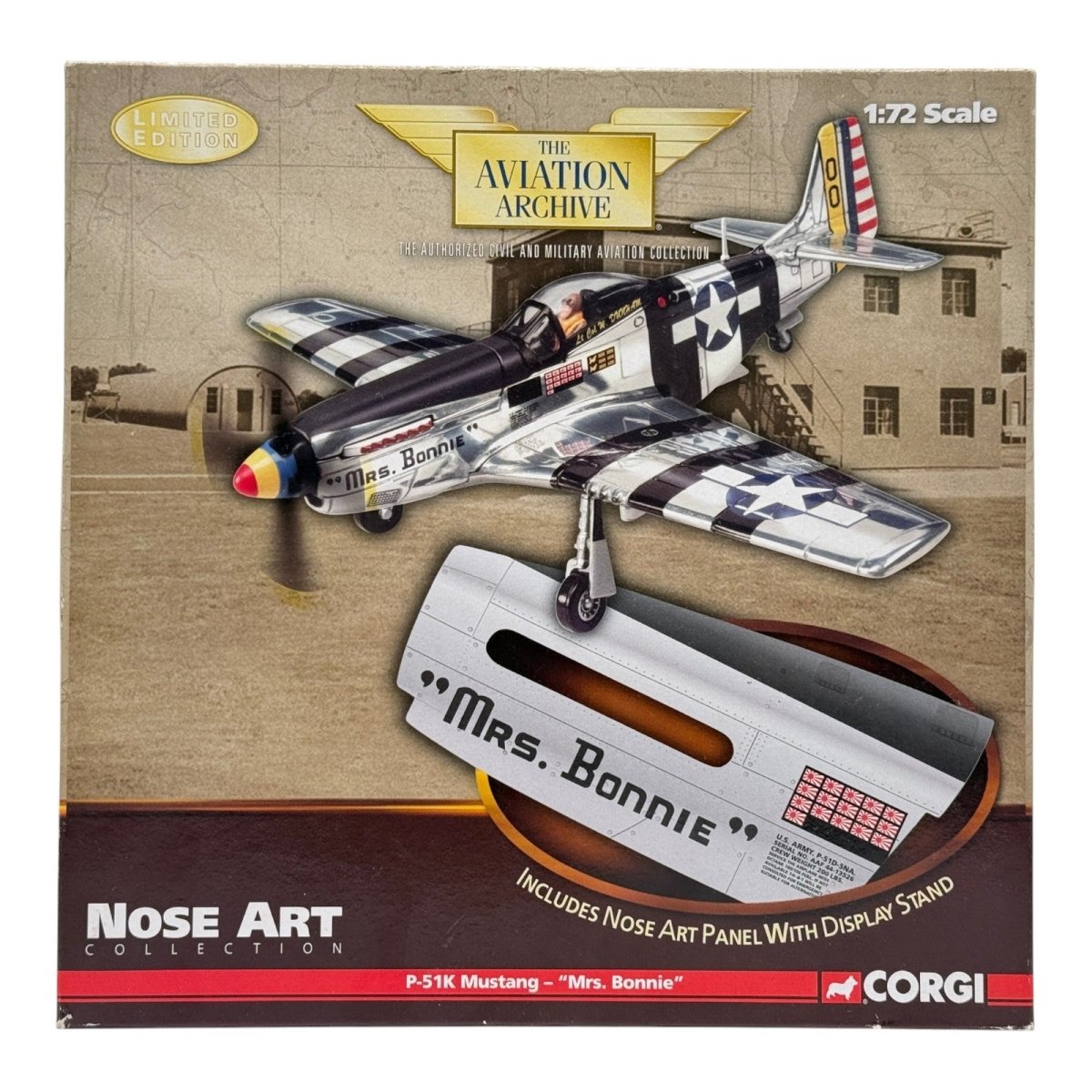 Corgi US32213 1:72 P - 51K Mustang USAAF 348th FG Mrs. Bonnie w/ Nose Art Panel - Corgi