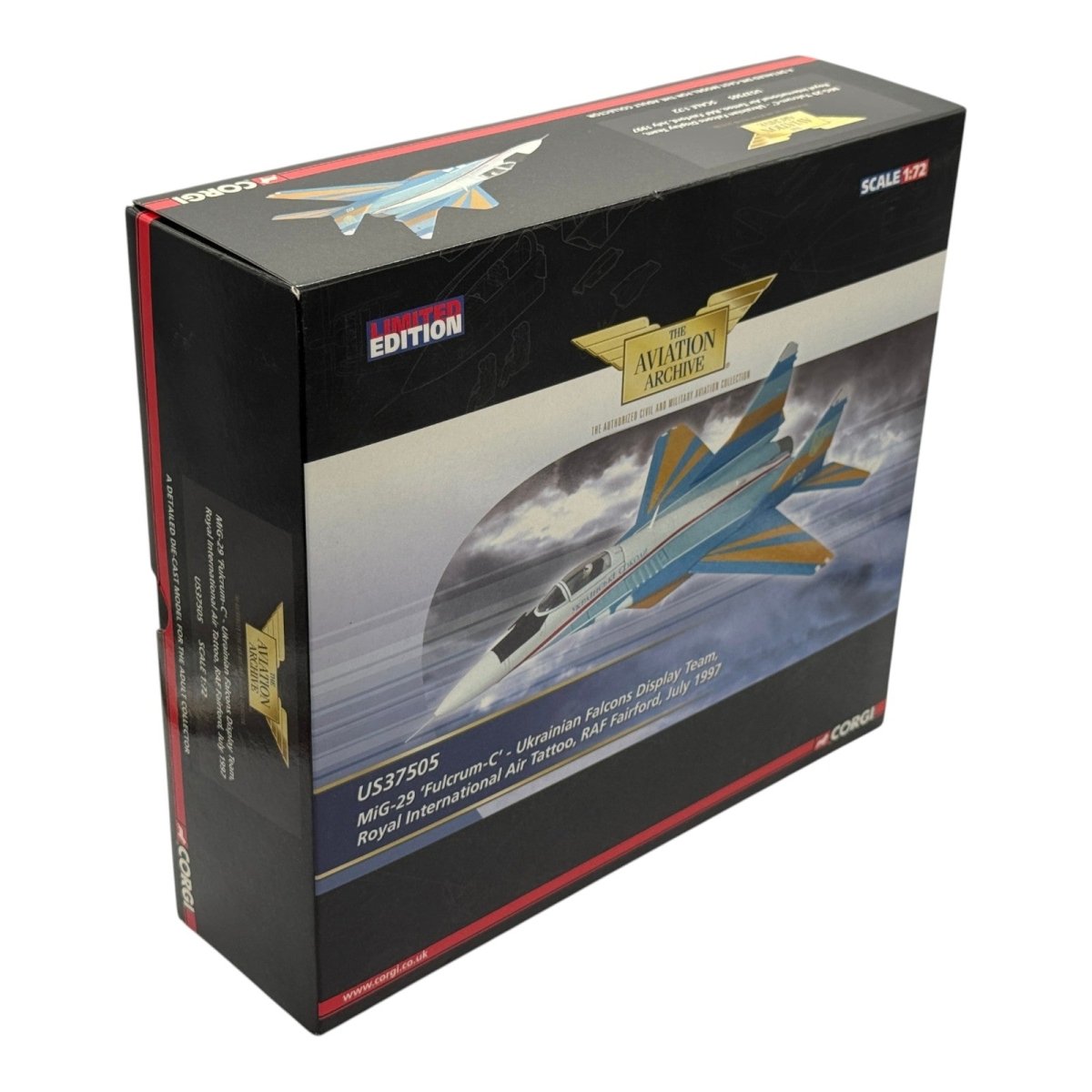 Corgi US37505 1:72 Mikoyan MiG-29 Fulcrum-C Ukrainian Falcons RIAT RAF Fairford 1997 - Corgi