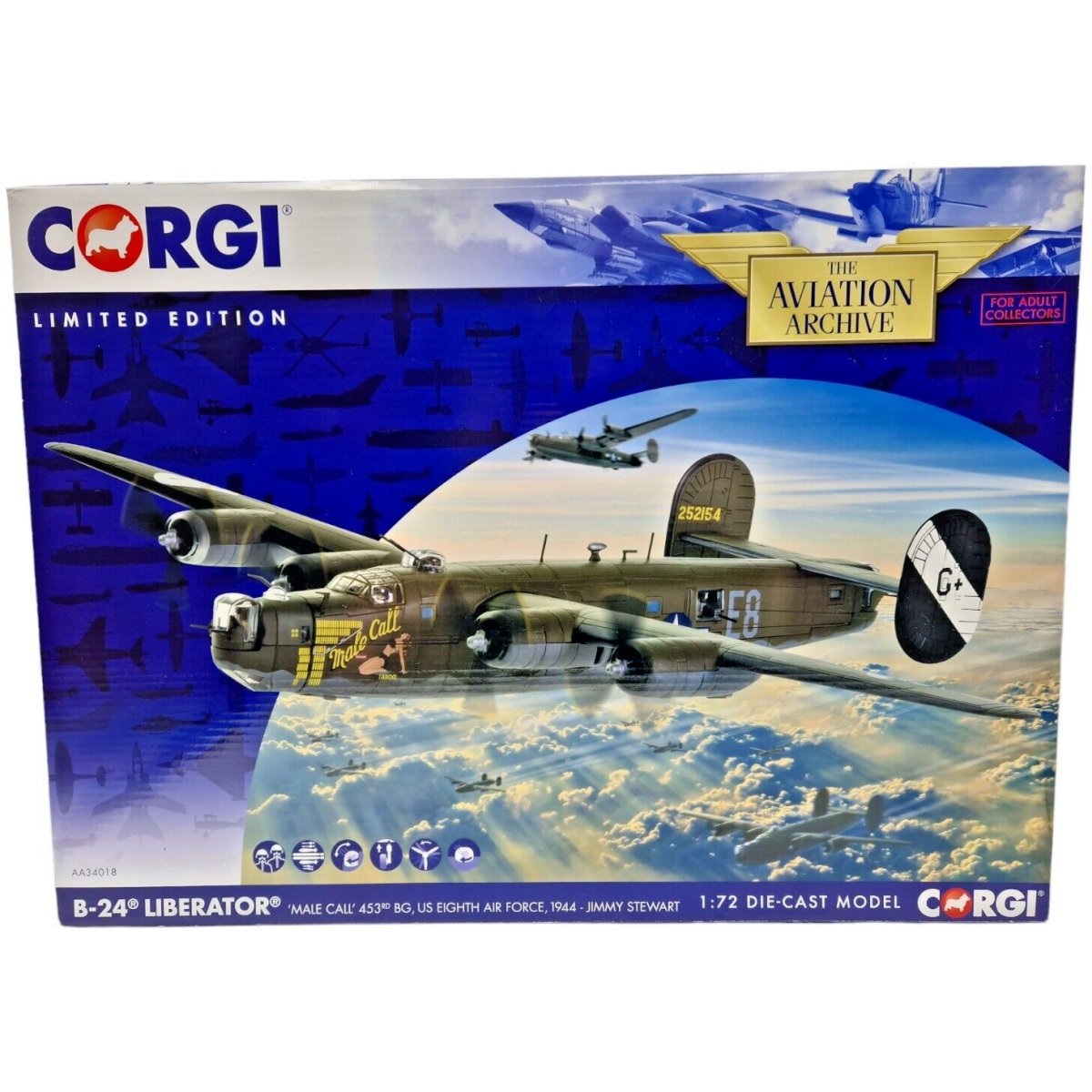 Corgi Aviation Archive 1:72 USAAF Consolidated B - 24 Liberator 'Male Call' AA34018 - Corgi