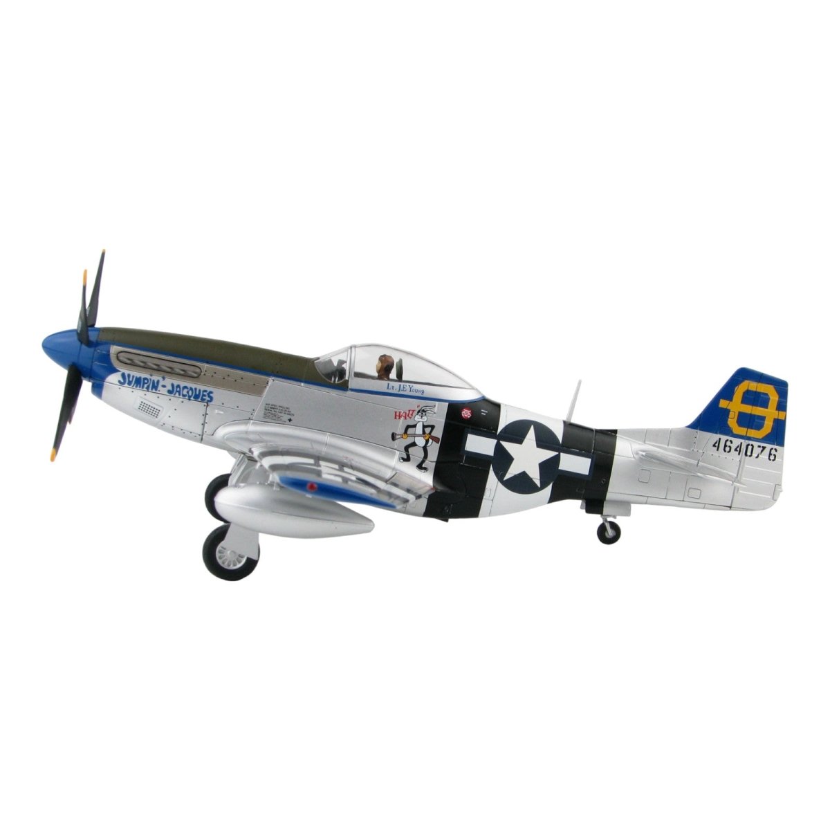 Hobby Master 1:48 P - 51D Mustang, Jumpin Jacques 1945, Diecast Model HA7740, Ex - display - Hobby Master