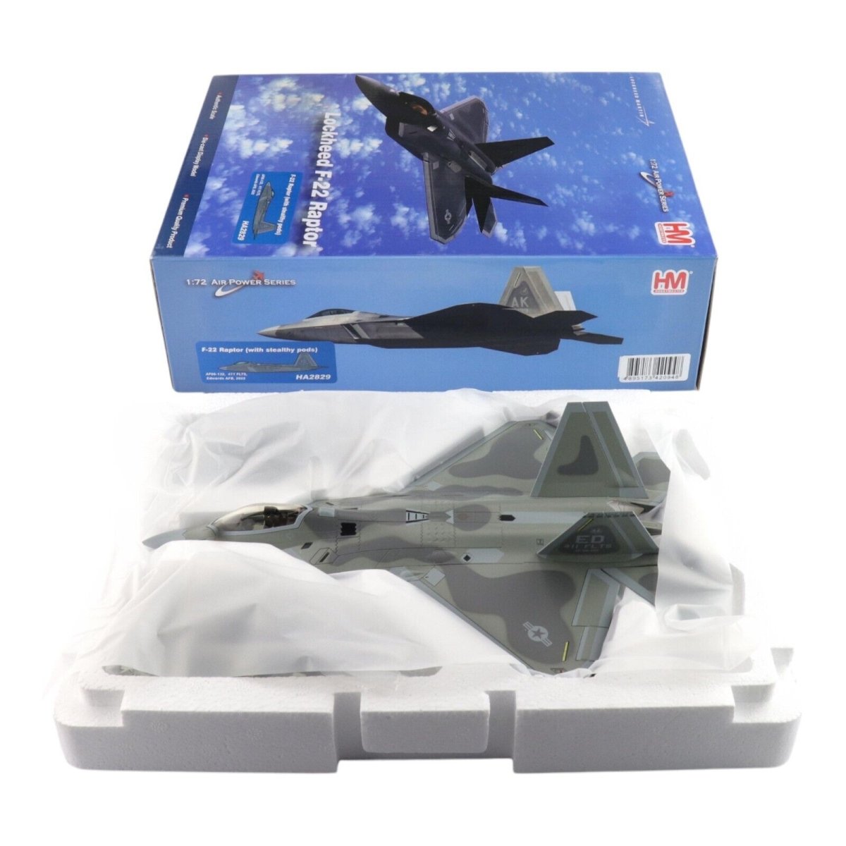 Hobby Master 1:72 F - 22 Raptor AF06 - 132 411 FLTS Edwards AFB 2022 Diecast HA2829 - Hobby Master