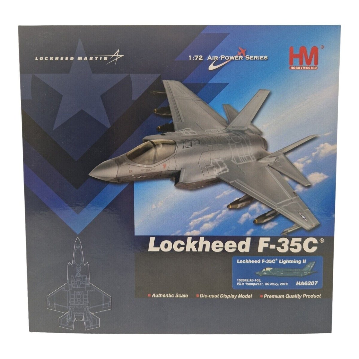 Hobby Master 1/72 F - 35C Lightning II USN VX - 9 Vampires, XE105 Edwards AFB HA6207 - Hobby Master