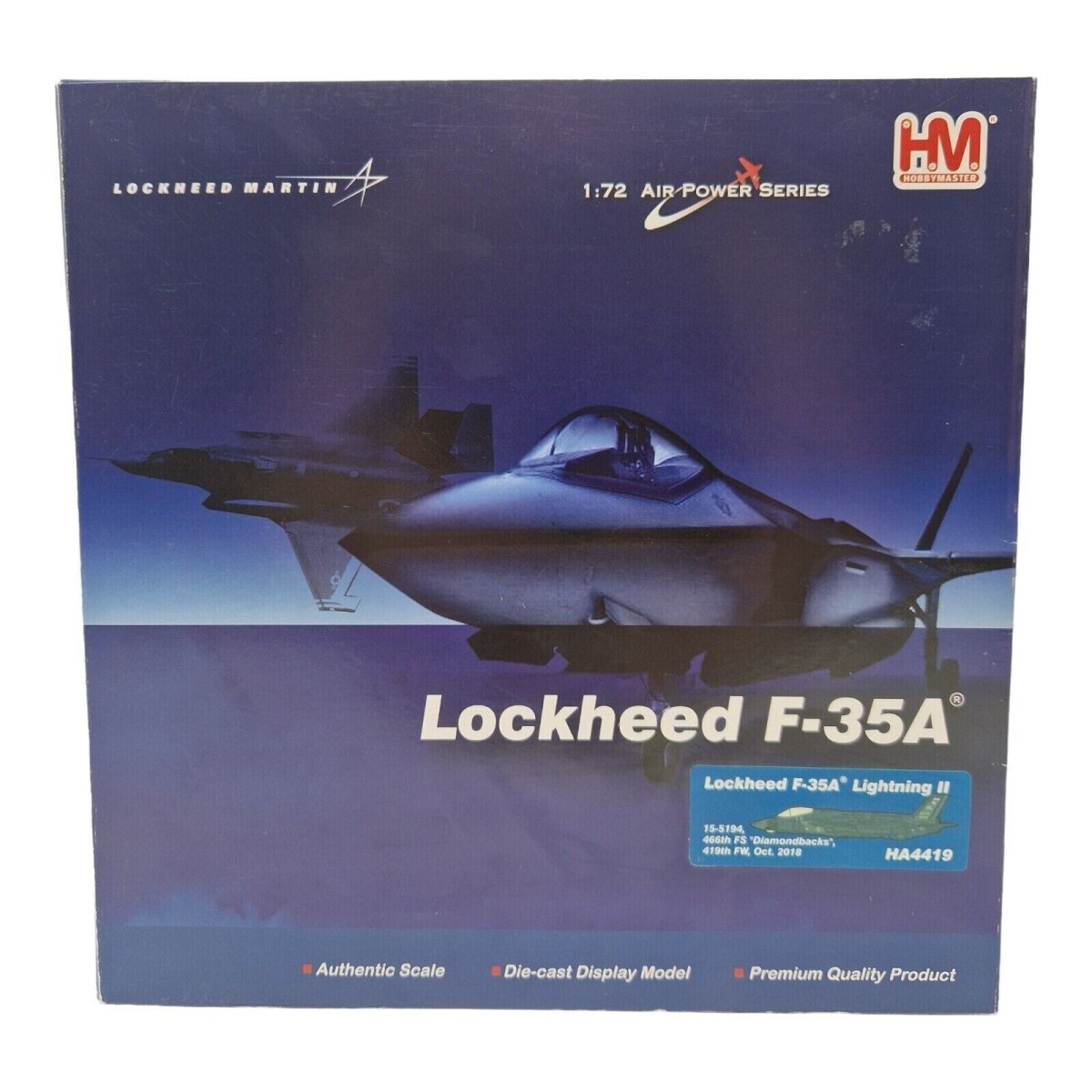 Hobby Master 1:72 Lockheed F - 35A Lightning II Diamondbacks Diecast Model HA4419 - Hobby Master