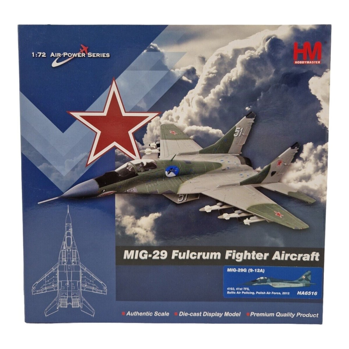 Hobby Master 1:72 MIG - 29G (9 - 12A) 4103 41st TFS Baltic Air Policing HA6516 - Hobby Master