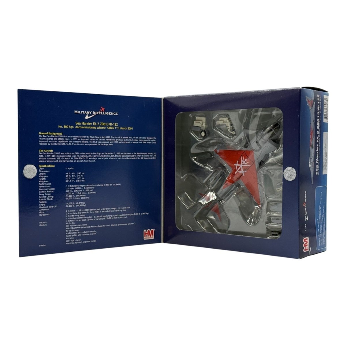 Hobby Master 1:72 Sea Harrier FA.2 ZD613/R - 122 800 Sqn 2004, Diecast HA4101 - Hobby Master
