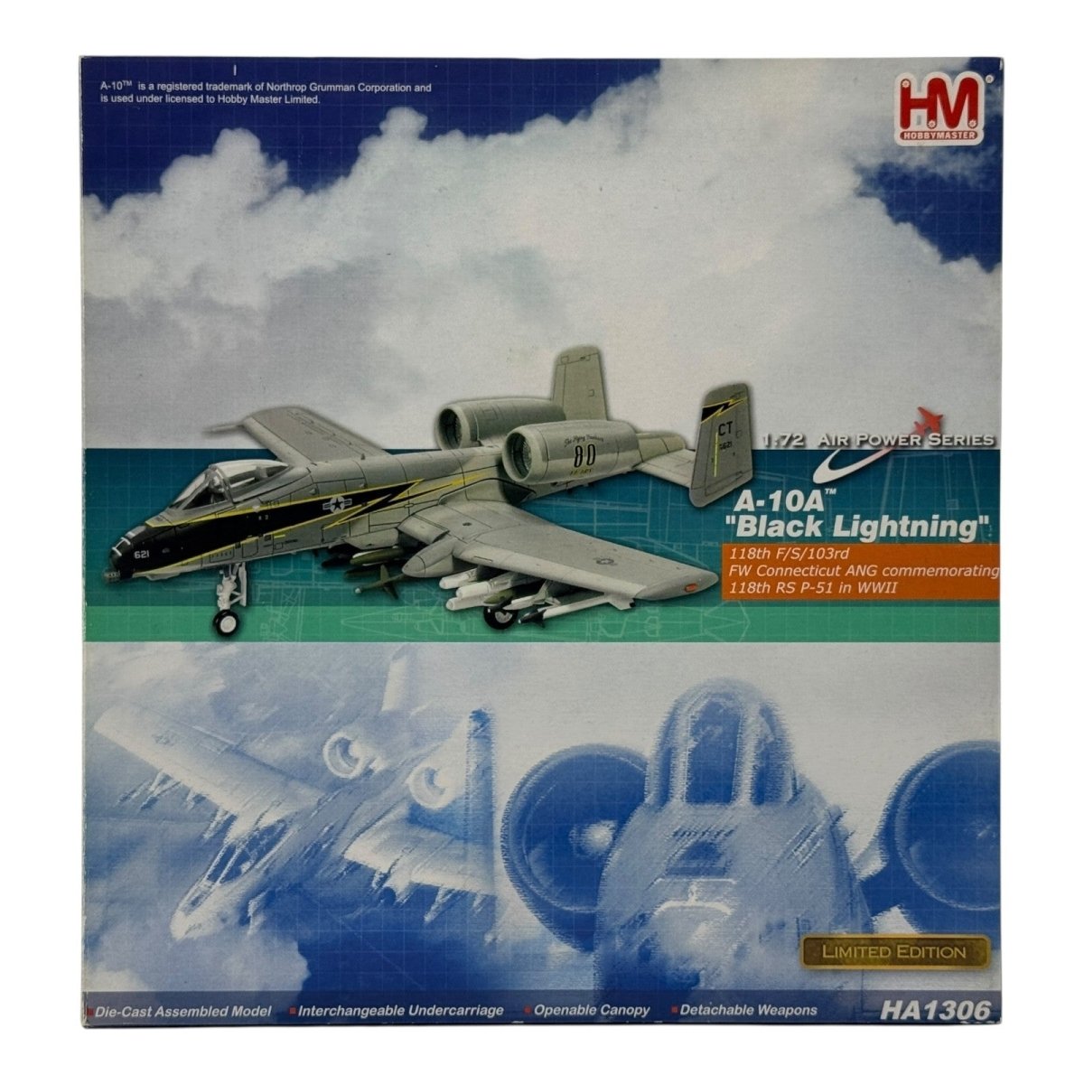 Hobby Master HA1306 1:72 A - 10A Thunderbolt II “Black Lightning” CT ANG 2003 - Hobby Master