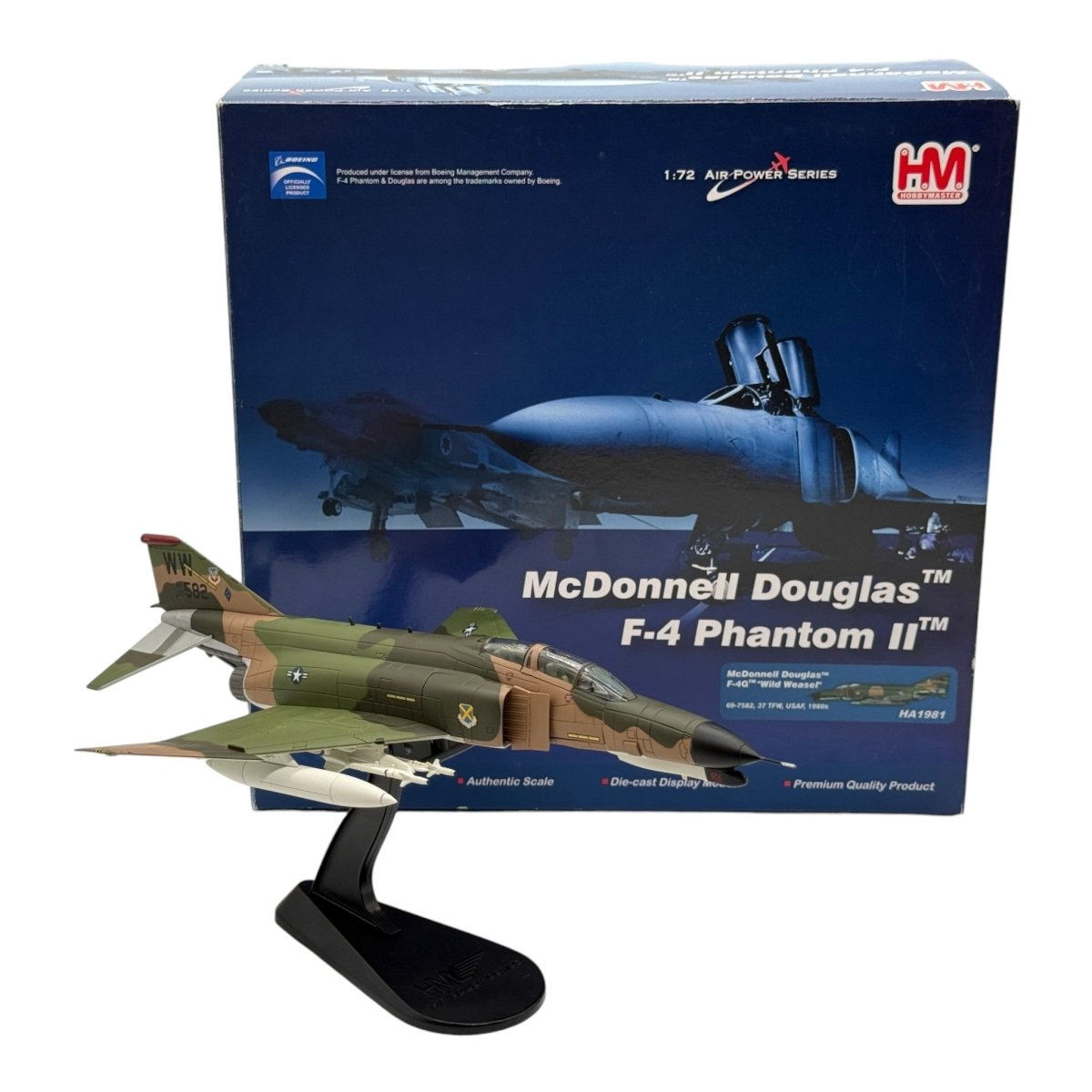 Hobby Master HA1981 1:72 McDonnell Douglas F-4G Wild Weasel USAF 37th TFW 563rd TFS 69-7582 George AFB 1980s - Hobby Master