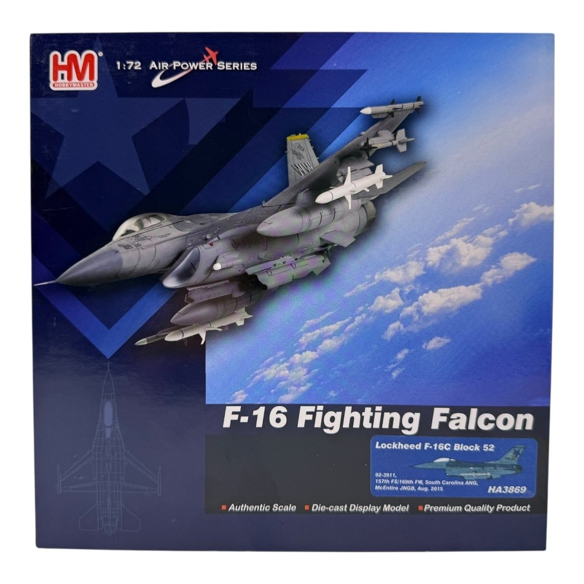 Hobby Master HA3869 1:72 F - 16C Block 52, 92 - 3911, 157th FS, SC ANG McEntire - Hobby Master