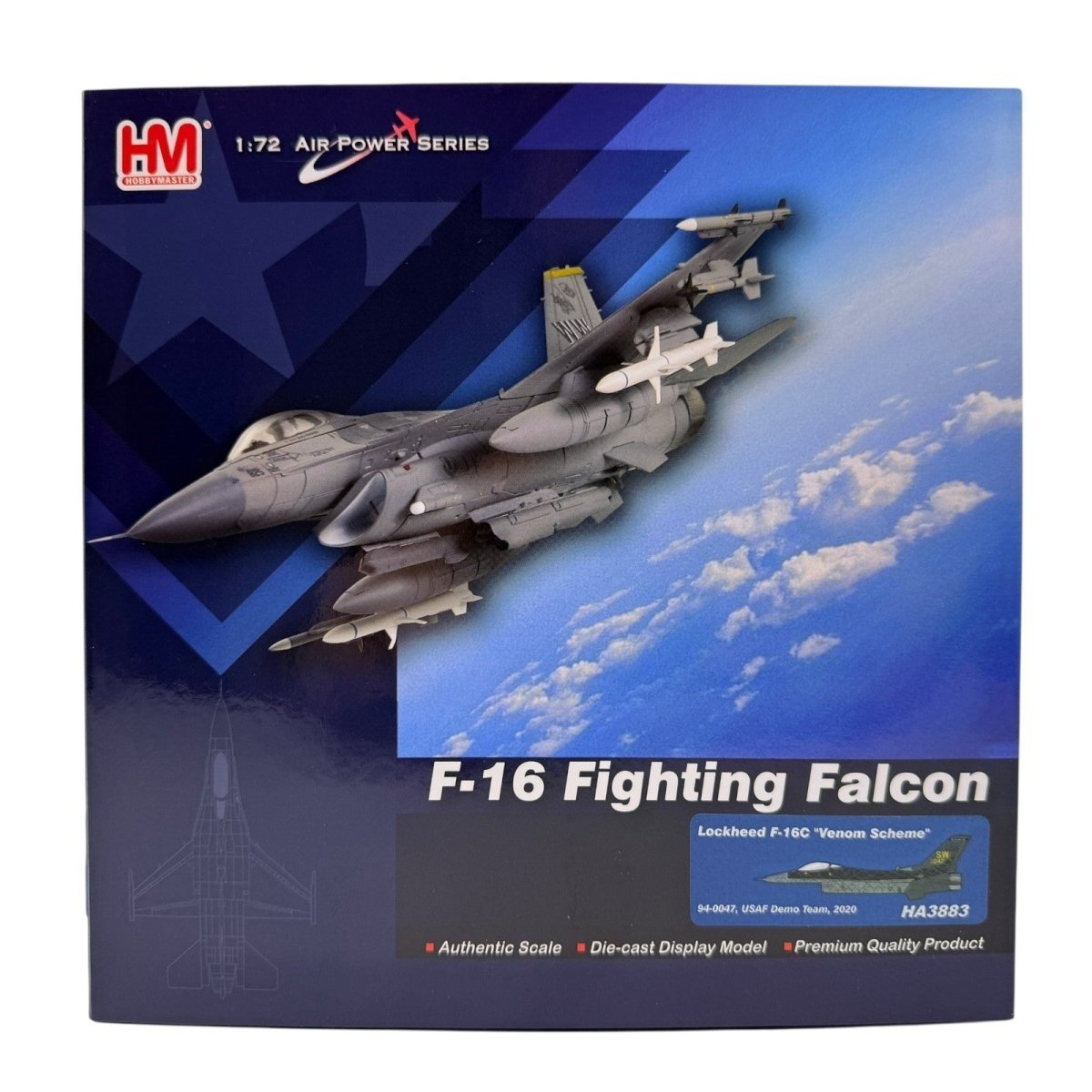 Hobby Master HA3883 1:72 F - 16C Venom Scheme, 64 - 0047, USAF Demo Team 2020 - Hobby Master