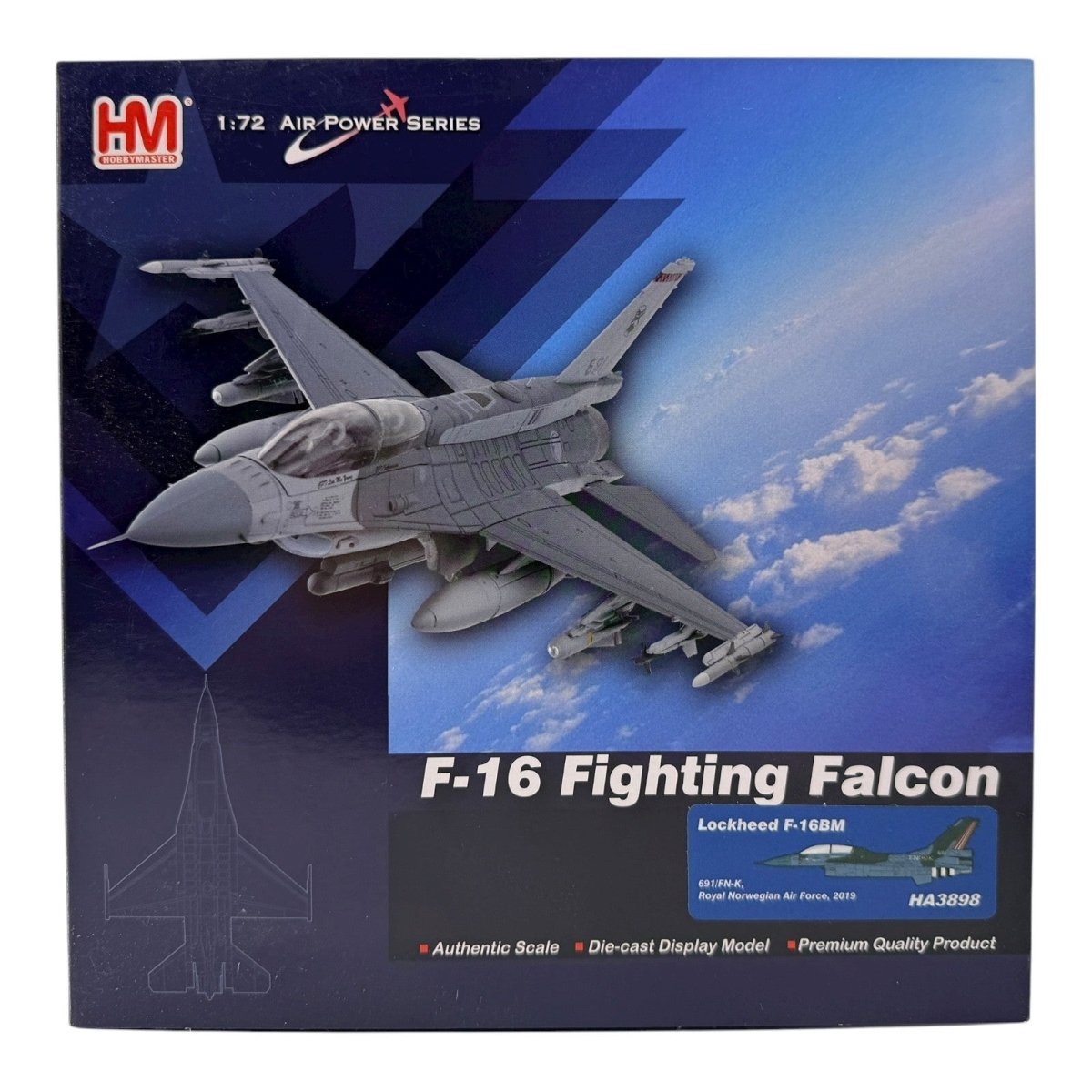 Hobby Master HA3898 1:72 F - 16BM Fighting Falcon RNorAF 691/FN - K 2019 Diecast - Hobby Master