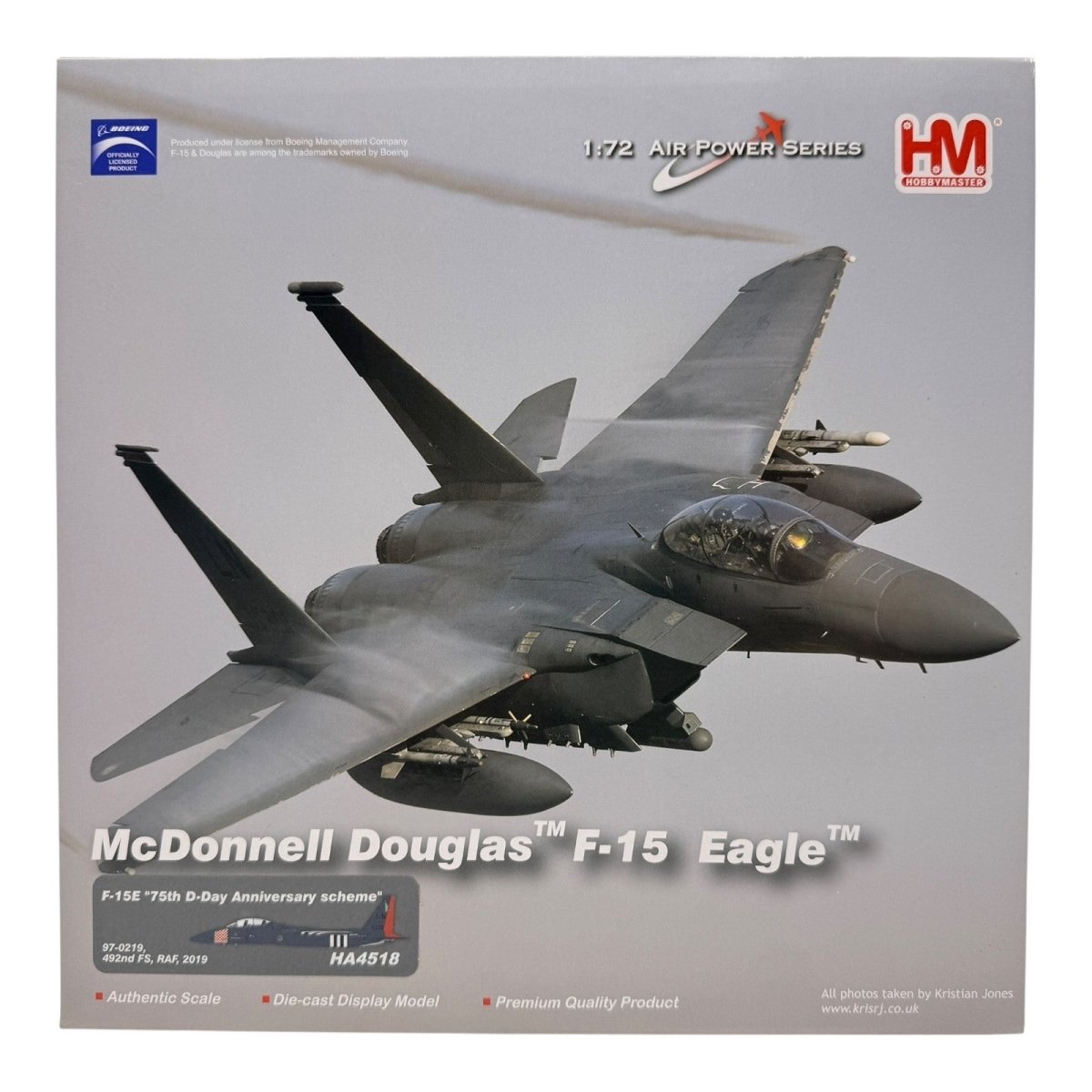 Hobby Master HA4518 1:72 F - 15E Eagle 492nd FS RAF 2019 75th D - Day Scheme - Hobby Master
