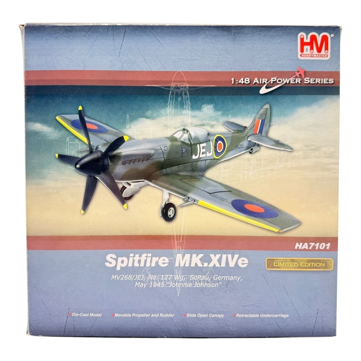 Hobby Master HA7101 1:48 Spitfire MK.XIVe MV268/JEJ "Johnnie Johnson" Germany - Hobby Master